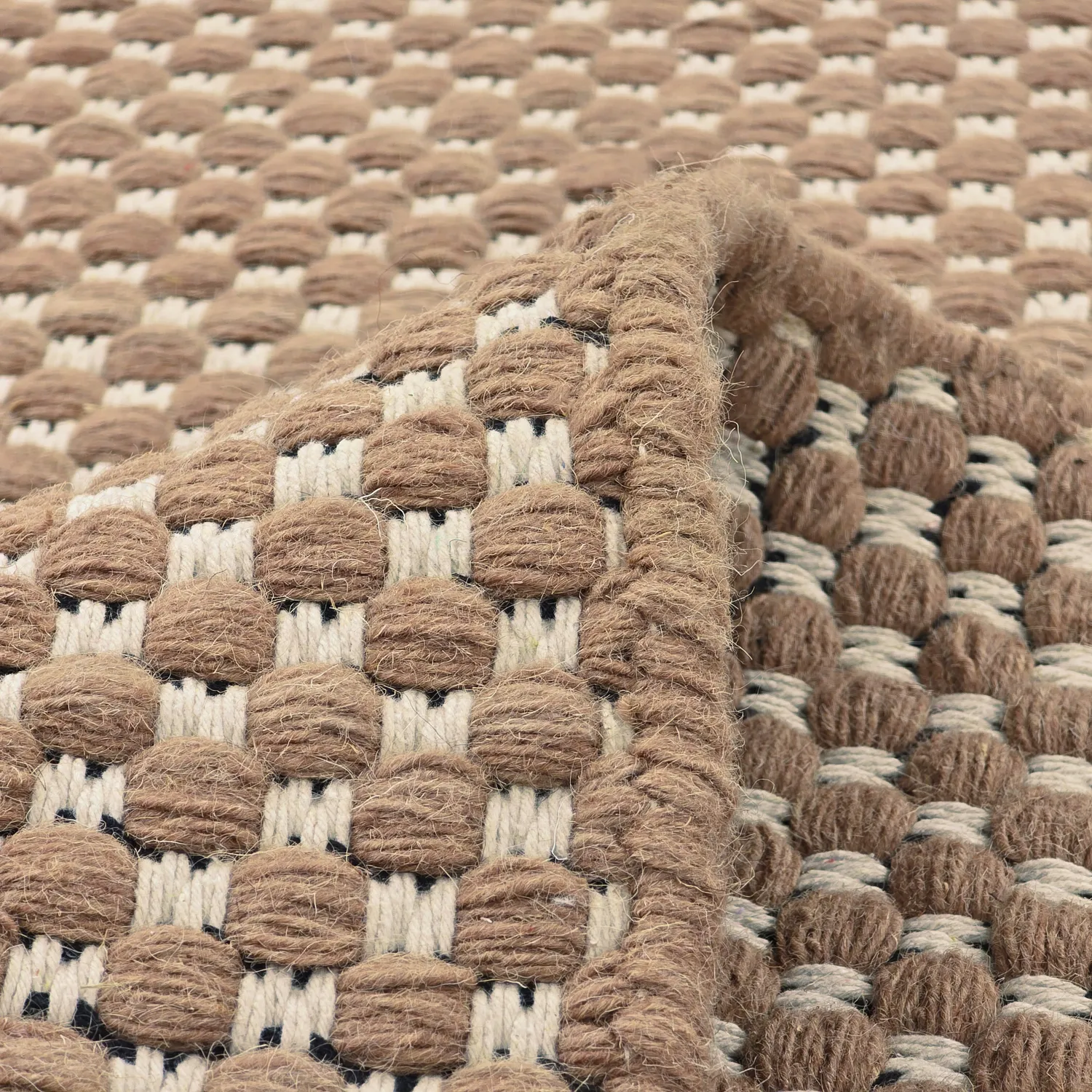 Tapete de lã - Ovelia (marrom/branco)