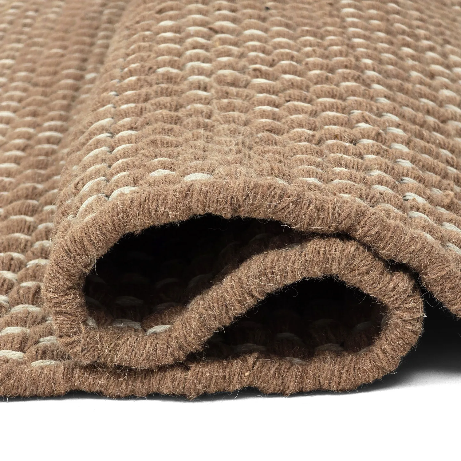 Tapete de lã - Ovelia (marrom/branco)