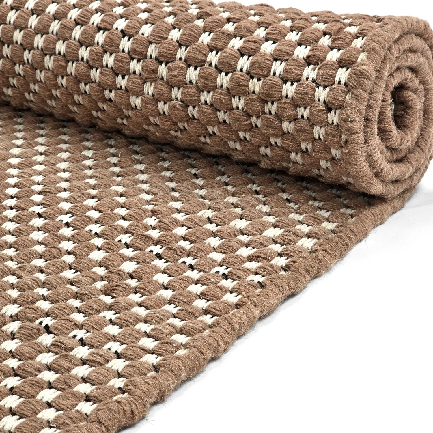 Tapete de lã - Ovelia (marrom/branco)