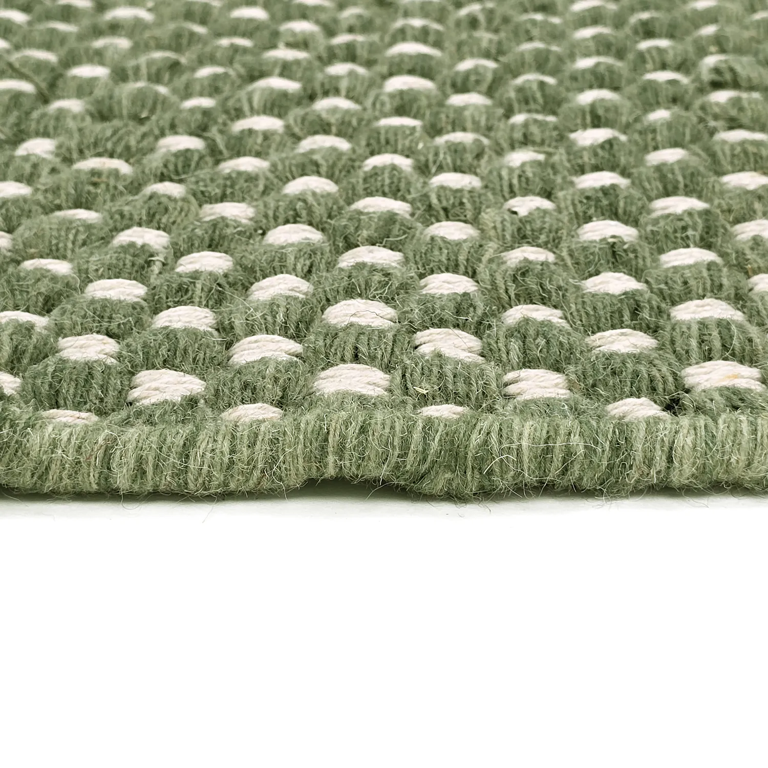 Tapete de lã - Ovelia (verde/branco)