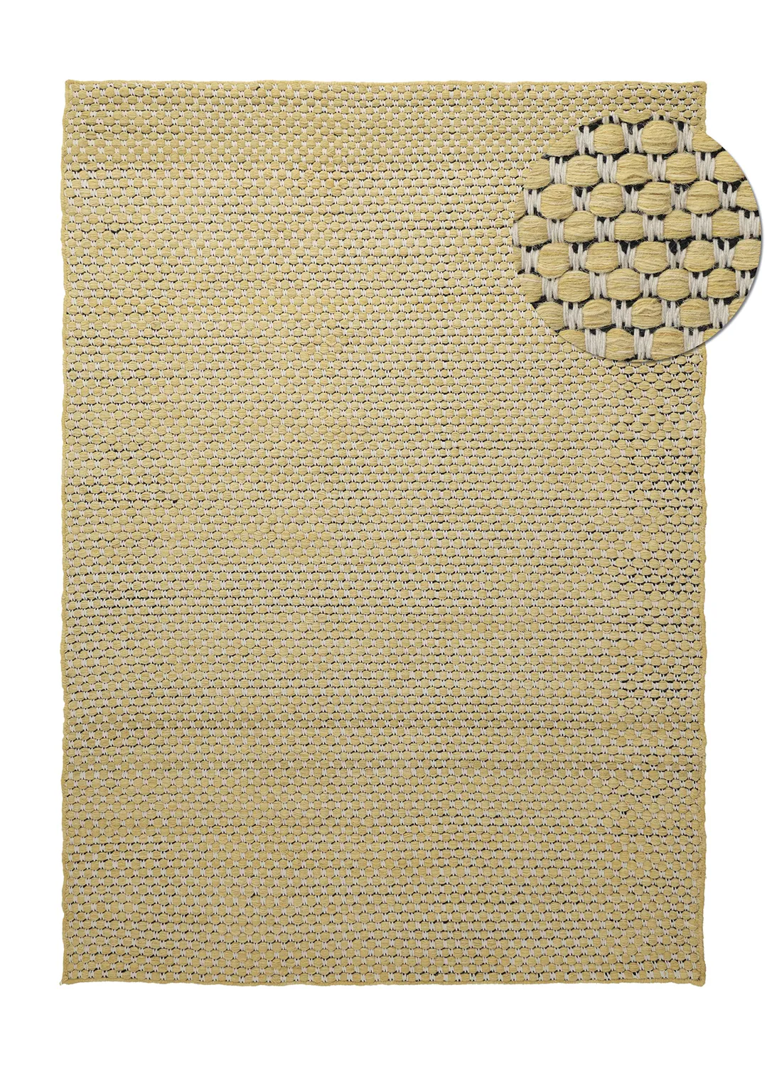 Tapete de lã - Ovelia (amarelo/branco)