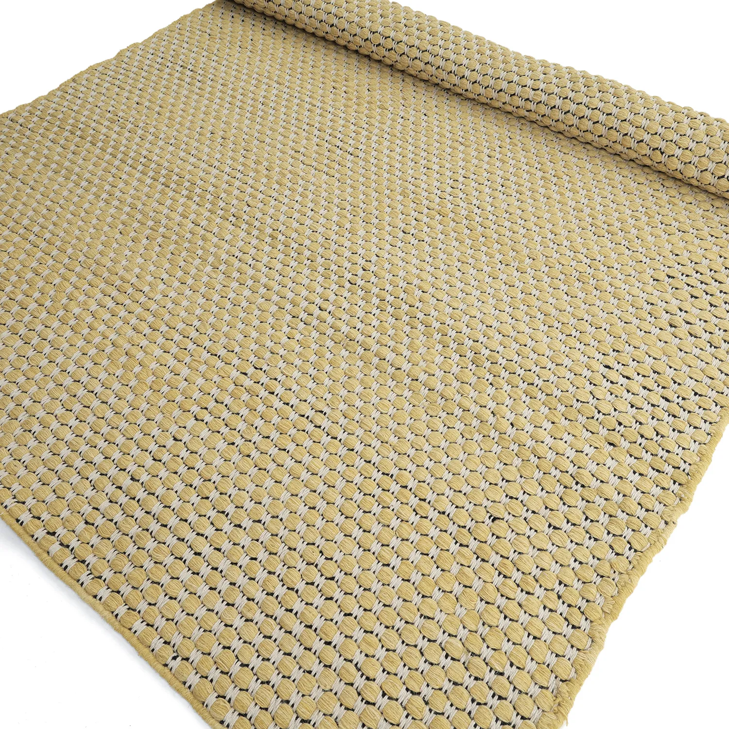 Tapete de lã - Ovelia (amarelo/branco)