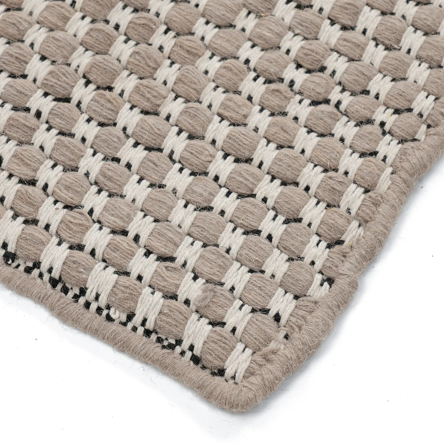 Tapete de lã - Ovelia (taupe/branco)