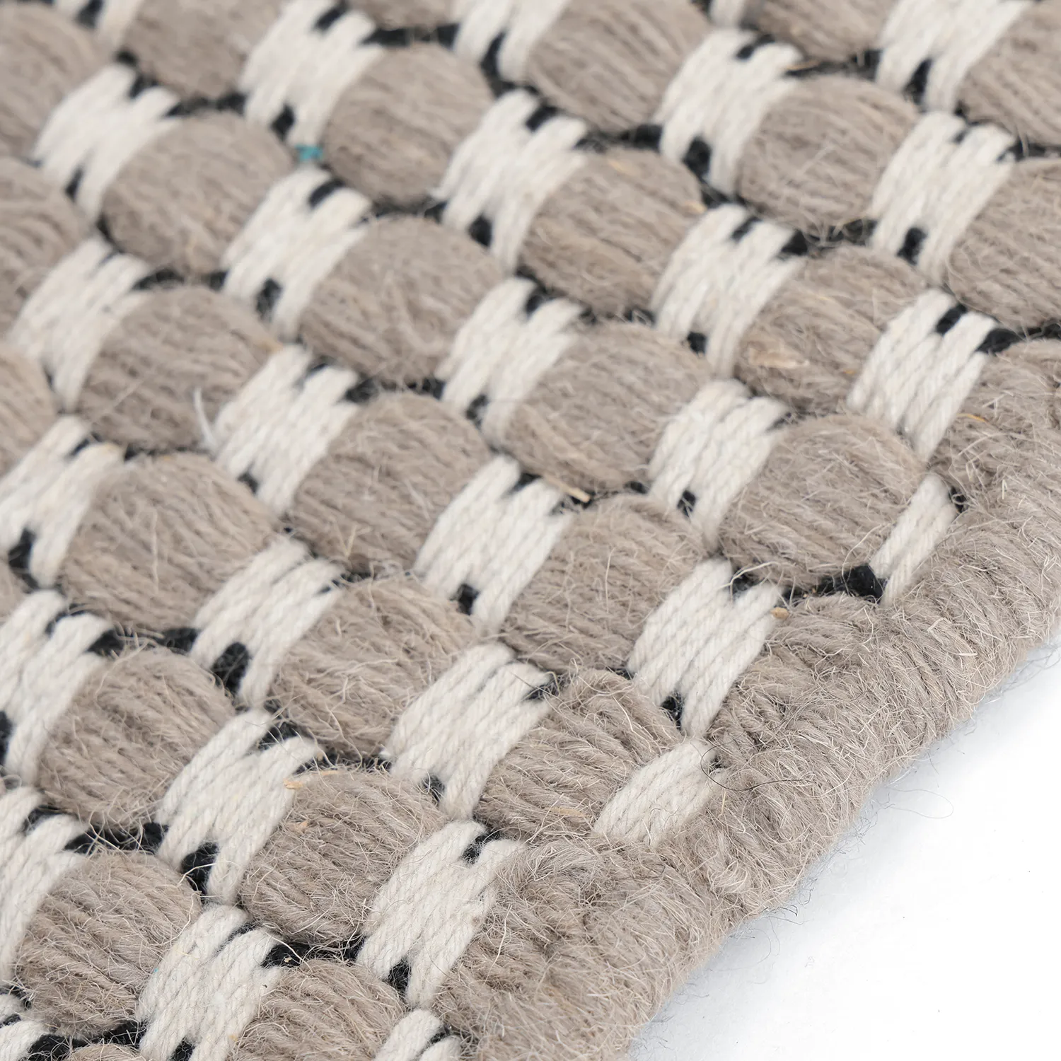 Tapete de lã - Ovelia (taupe/branco)