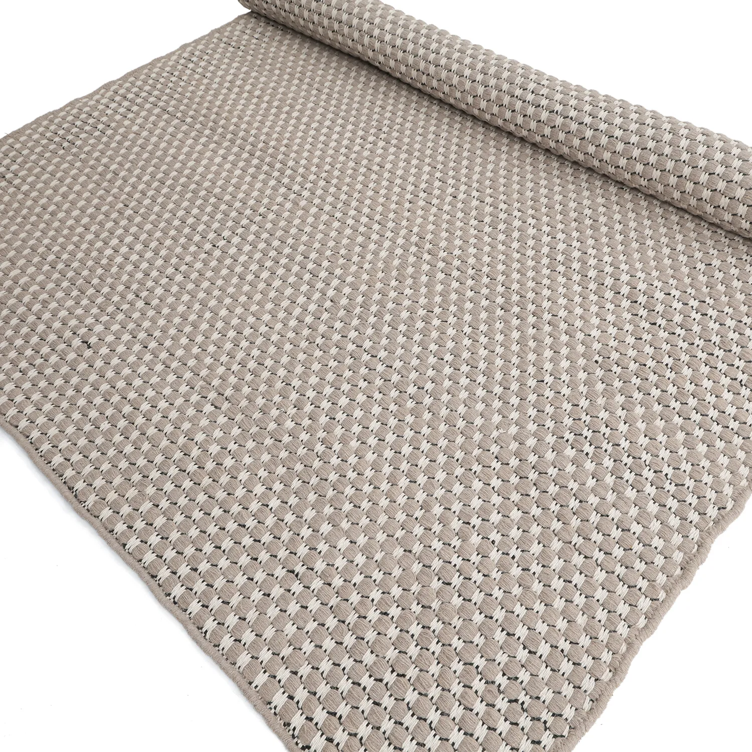 Tapete de lã - Ovelia (taupe/branco)