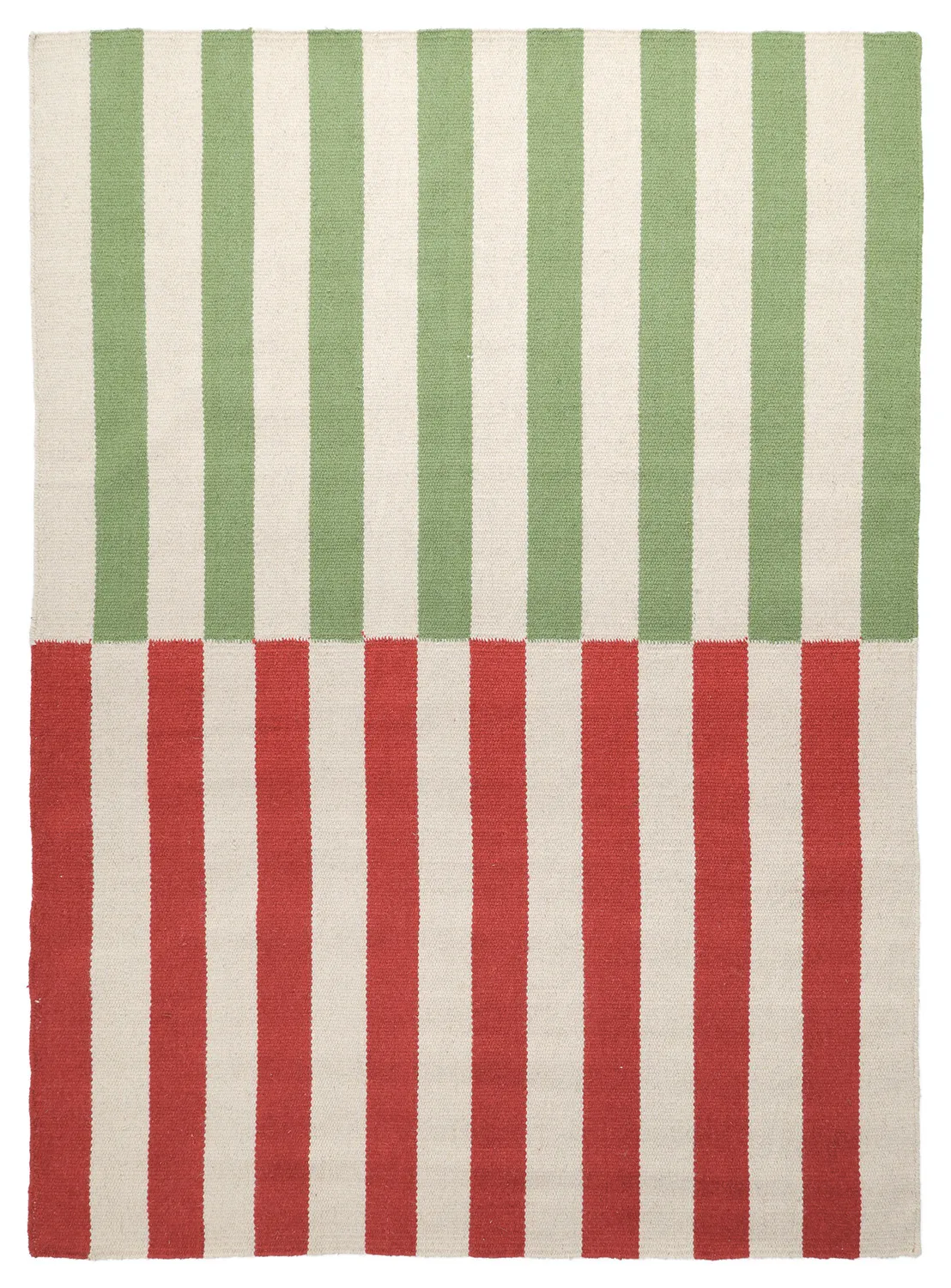 Tapete de lã - Peniche (creme/verde/vermelho)