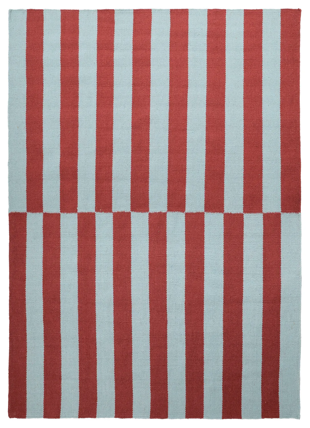 Tapete de lã - Peniche (azul claro/vermelho)