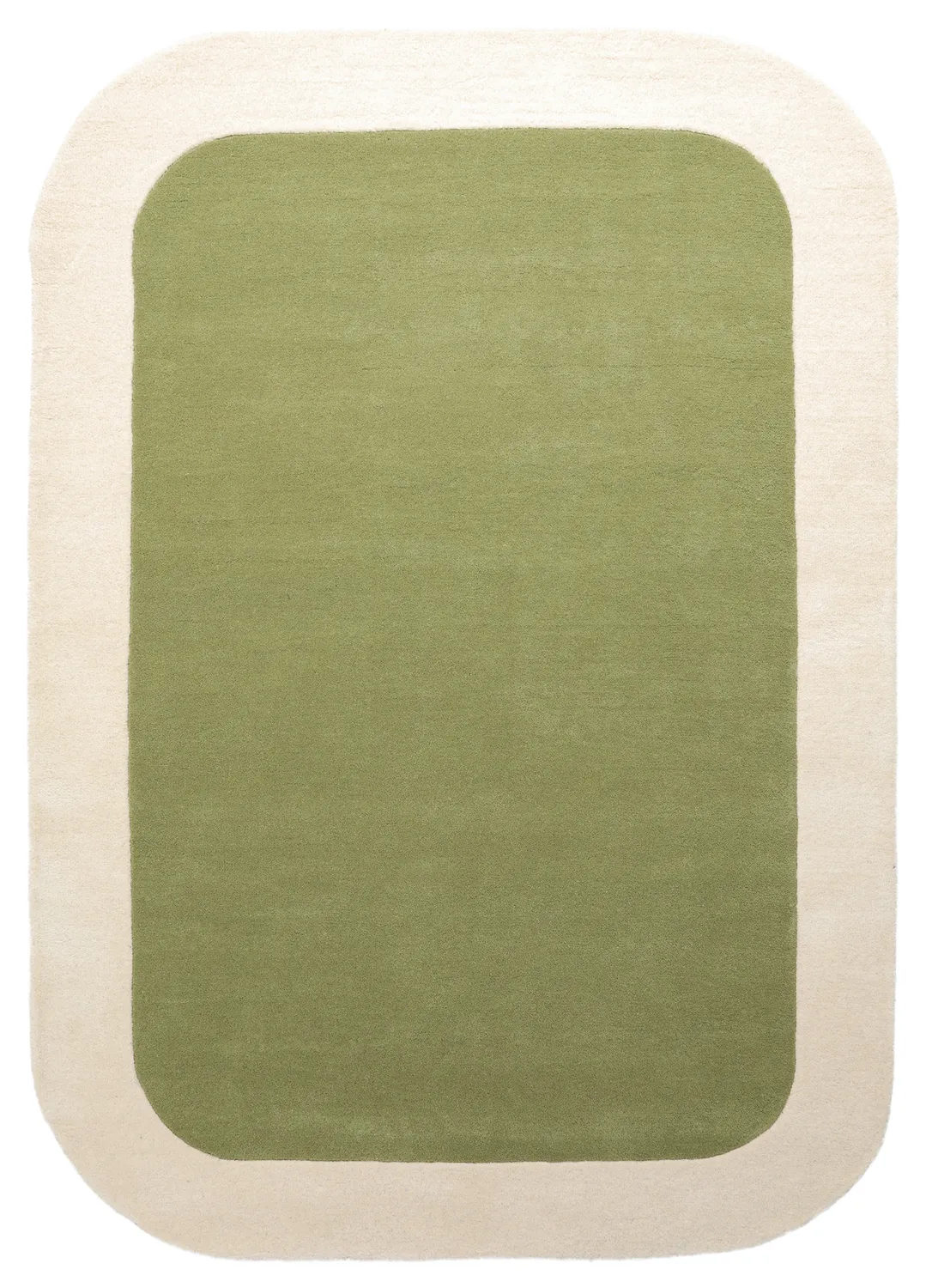 Tapete de lã - Puri Hand Tufted Wool Premium (verde/creme)