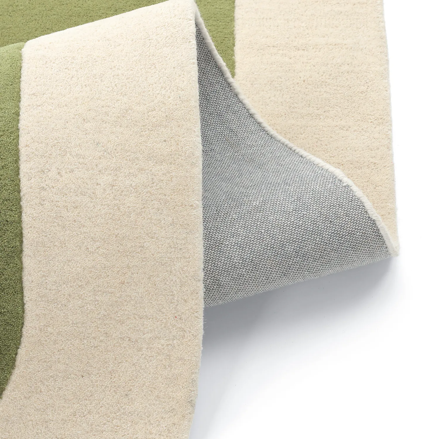 Tapete de lã - Puri Hand Tufted Wool Premium (verde/creme)