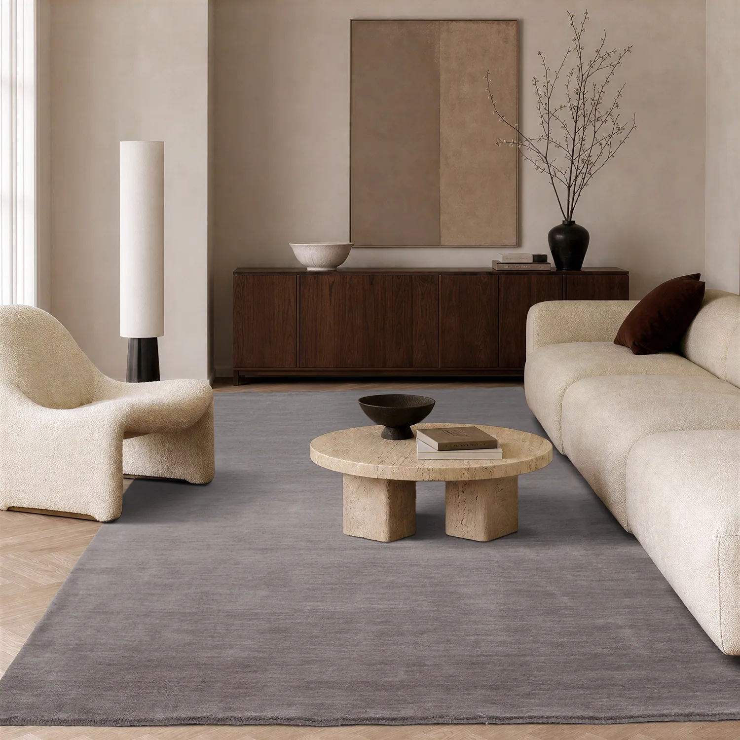 Tapete de lã - Rozel Handloom Wool Premium (taupe claro)