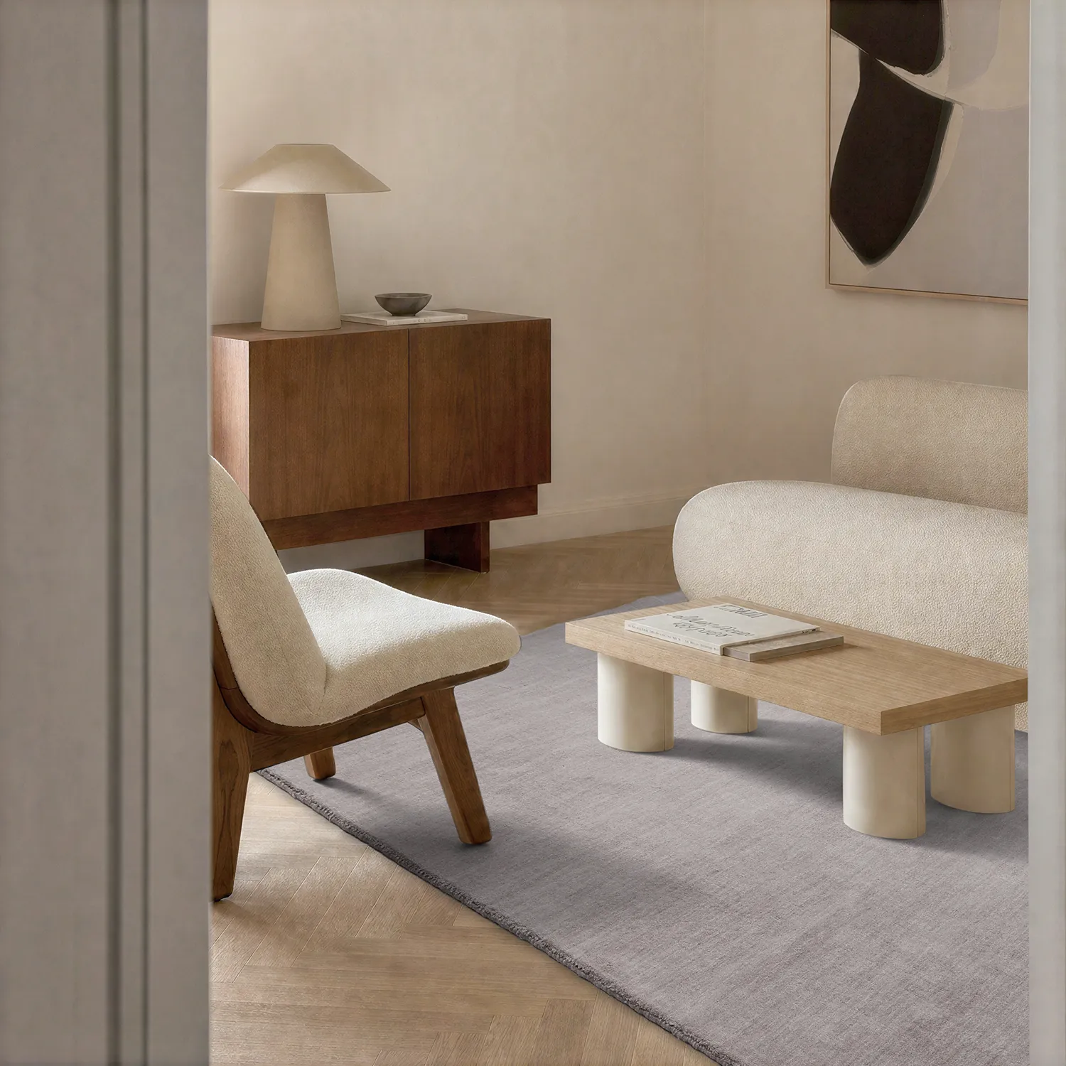 Tapete de lã - Rozel Handloom Wool Premium (taupe claro)