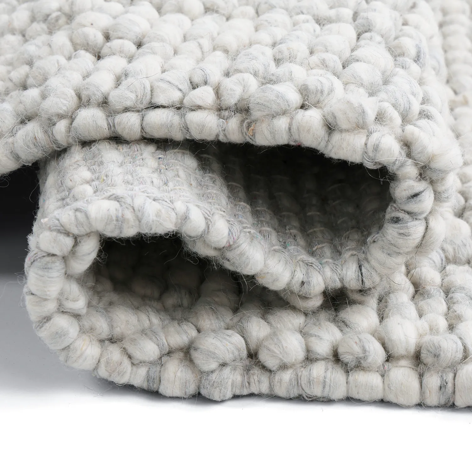 Tapete de lã - Sala Irregular Wool Bubble (mescla cinza claro)