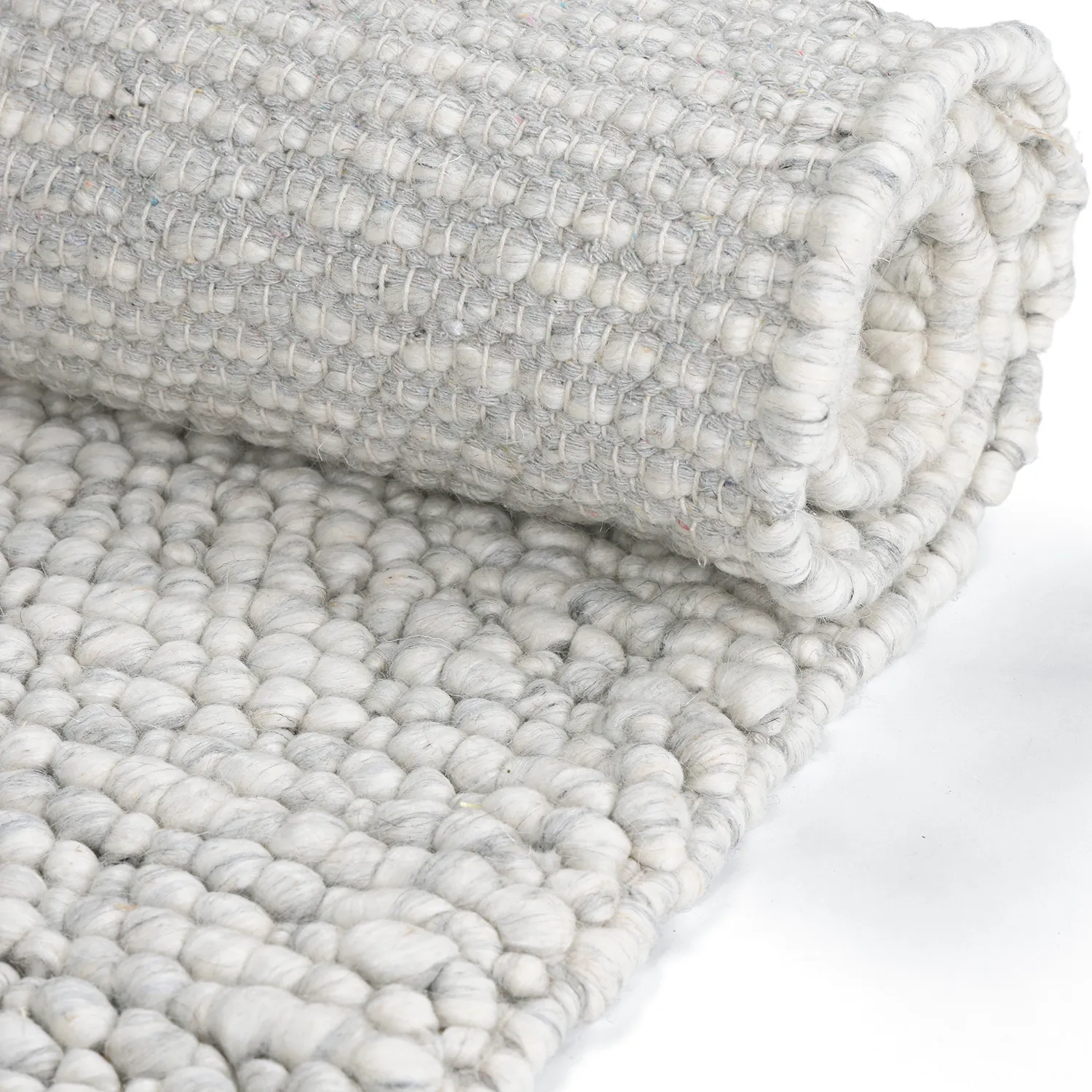 Tapete de lã - Sala Irregular Wool Bubble (mescla cinza claro)