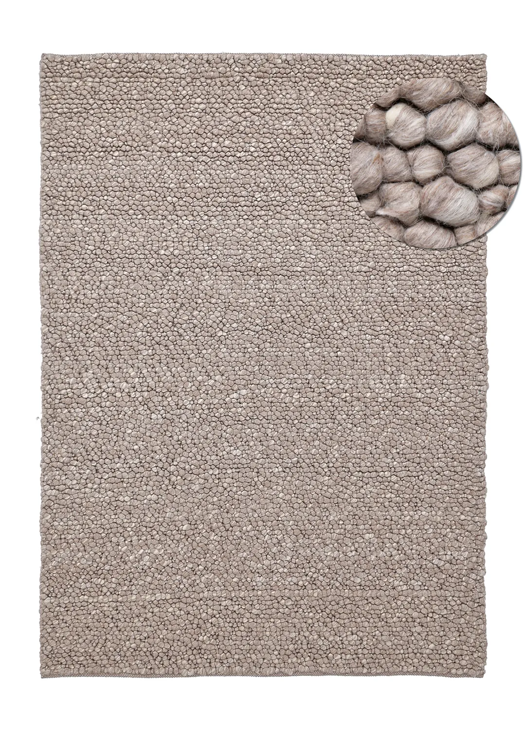 Tapete de lã - Sala Irregular Wool Bubble (taupe/branco mescla)