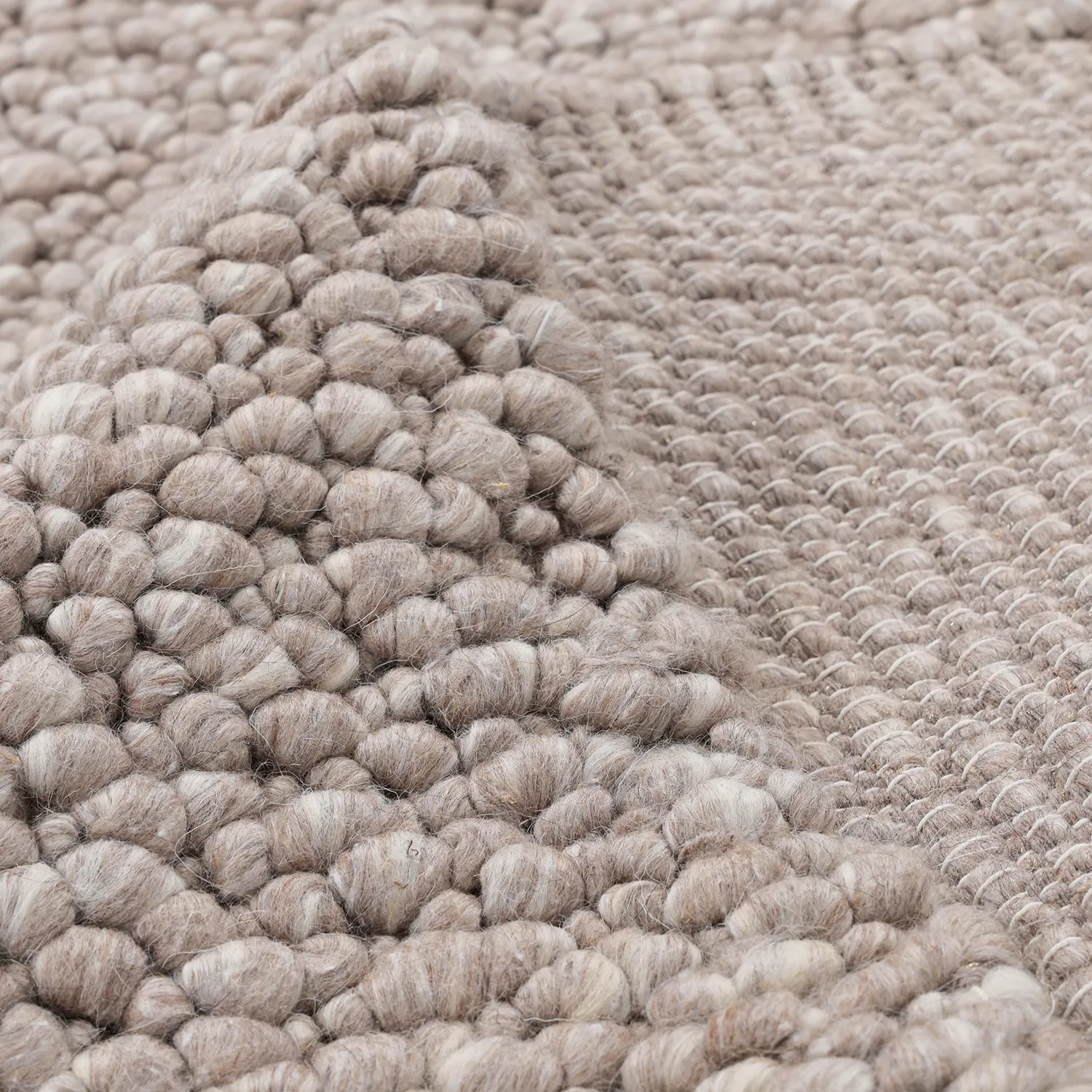 Tapete de lã - Sala Irregular Wool Bubble (taupe/branco mescla)
