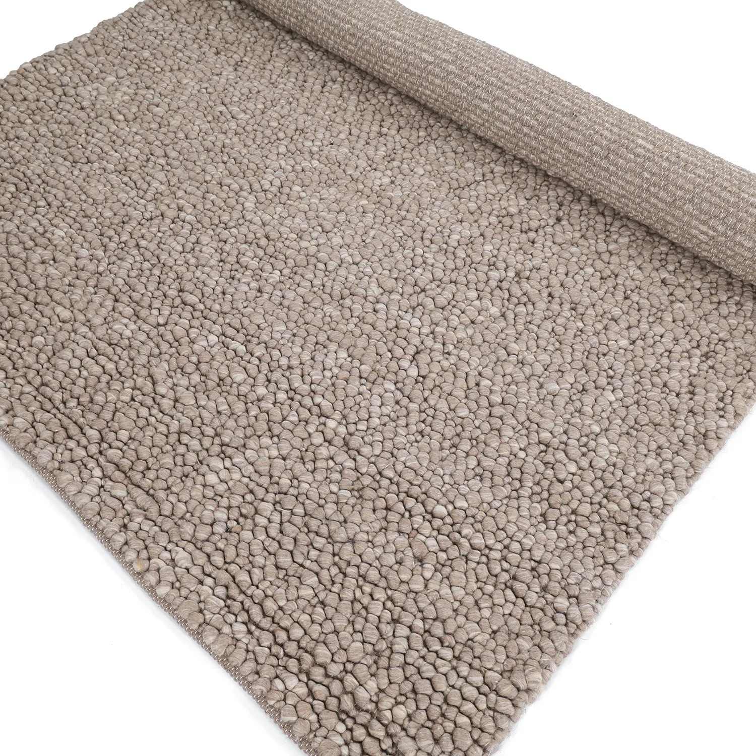 Tapete de lã - Sala Irregular Wool Bubble (taupe/branco mescla)