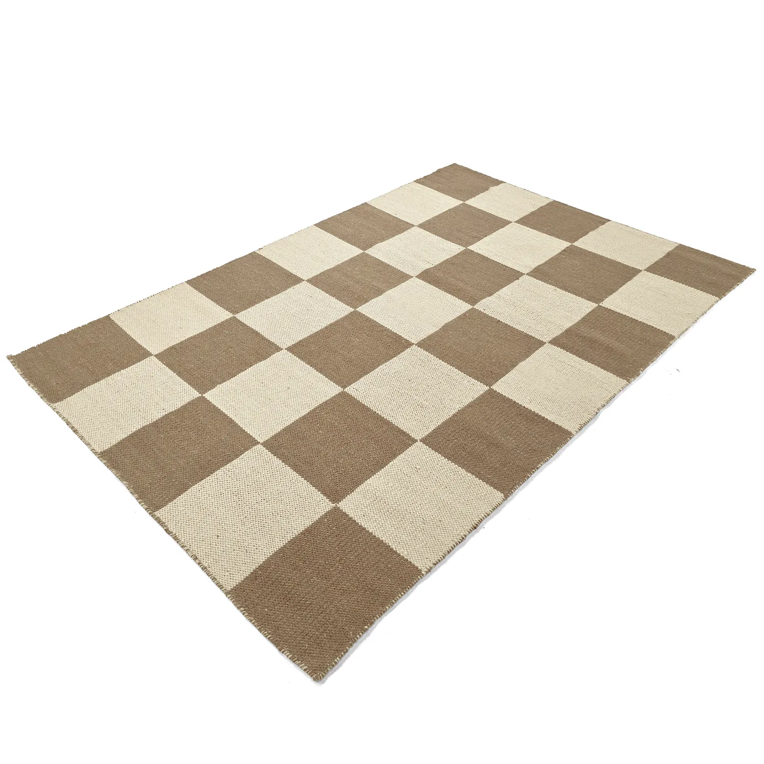 Tapete de lã - Scacco (marrom/bege)