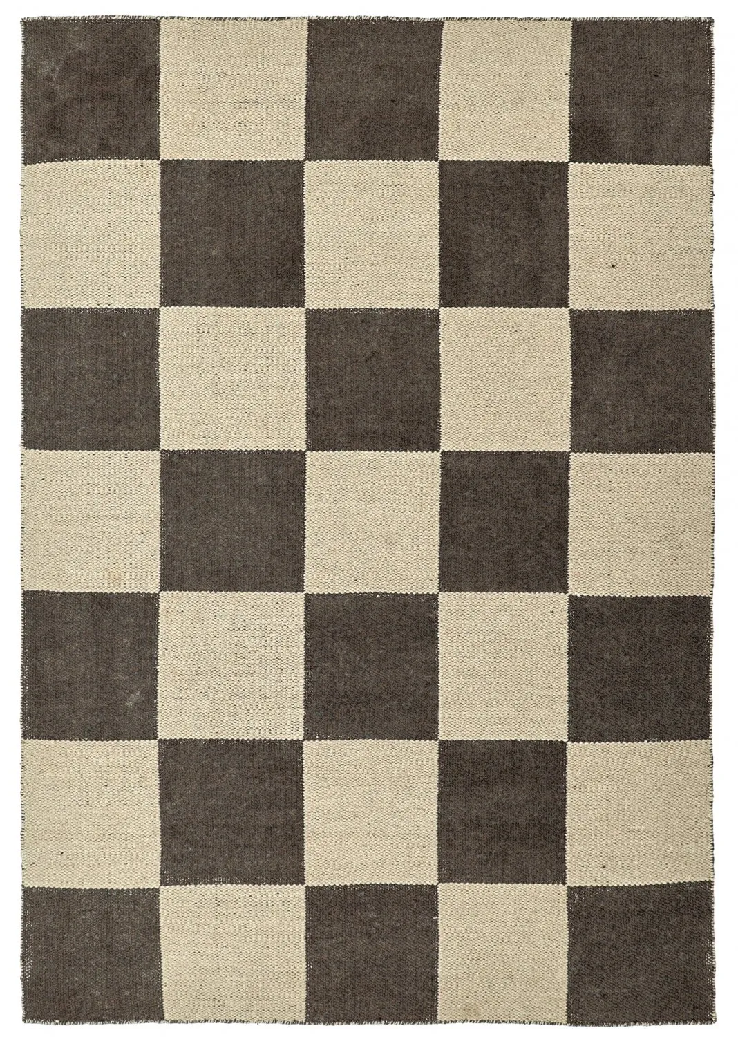 Tapete de lã - Scacco (preto/bege)