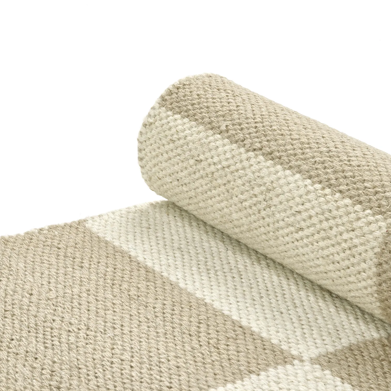 Tapete de lã - Scacco (branco/bege)