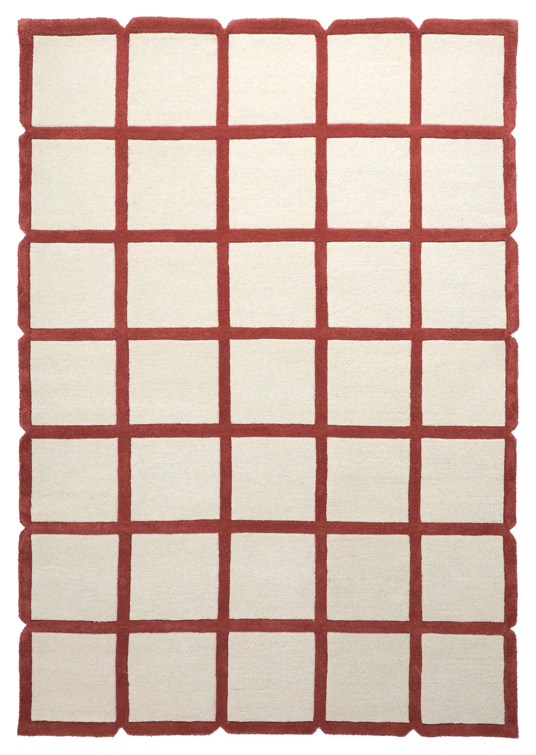 Tapete de lã - Syl Hand Tufted Wool Premium (vermelho/branco)