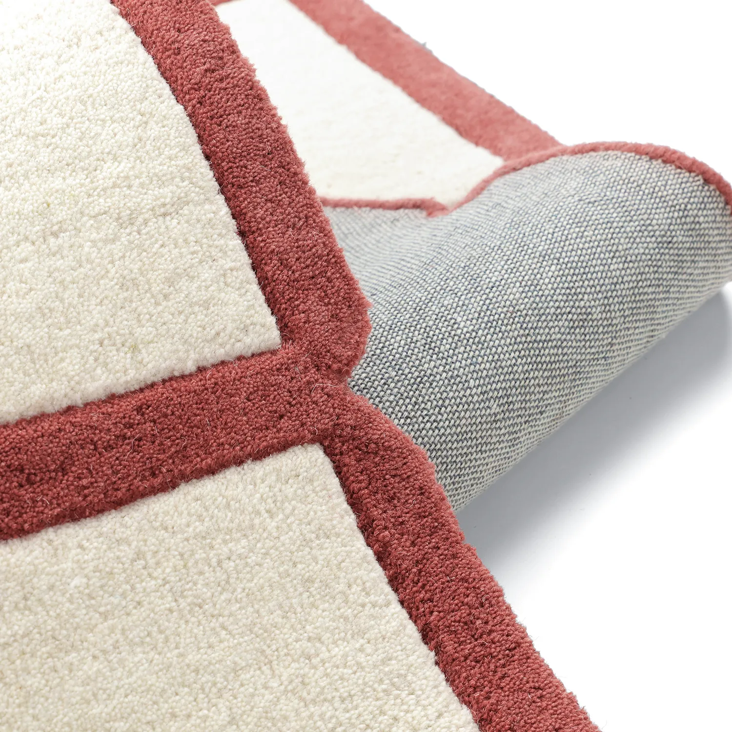 Tapete de lã - Syl Hand Tufted Wool Premium (vermelho/branco)
