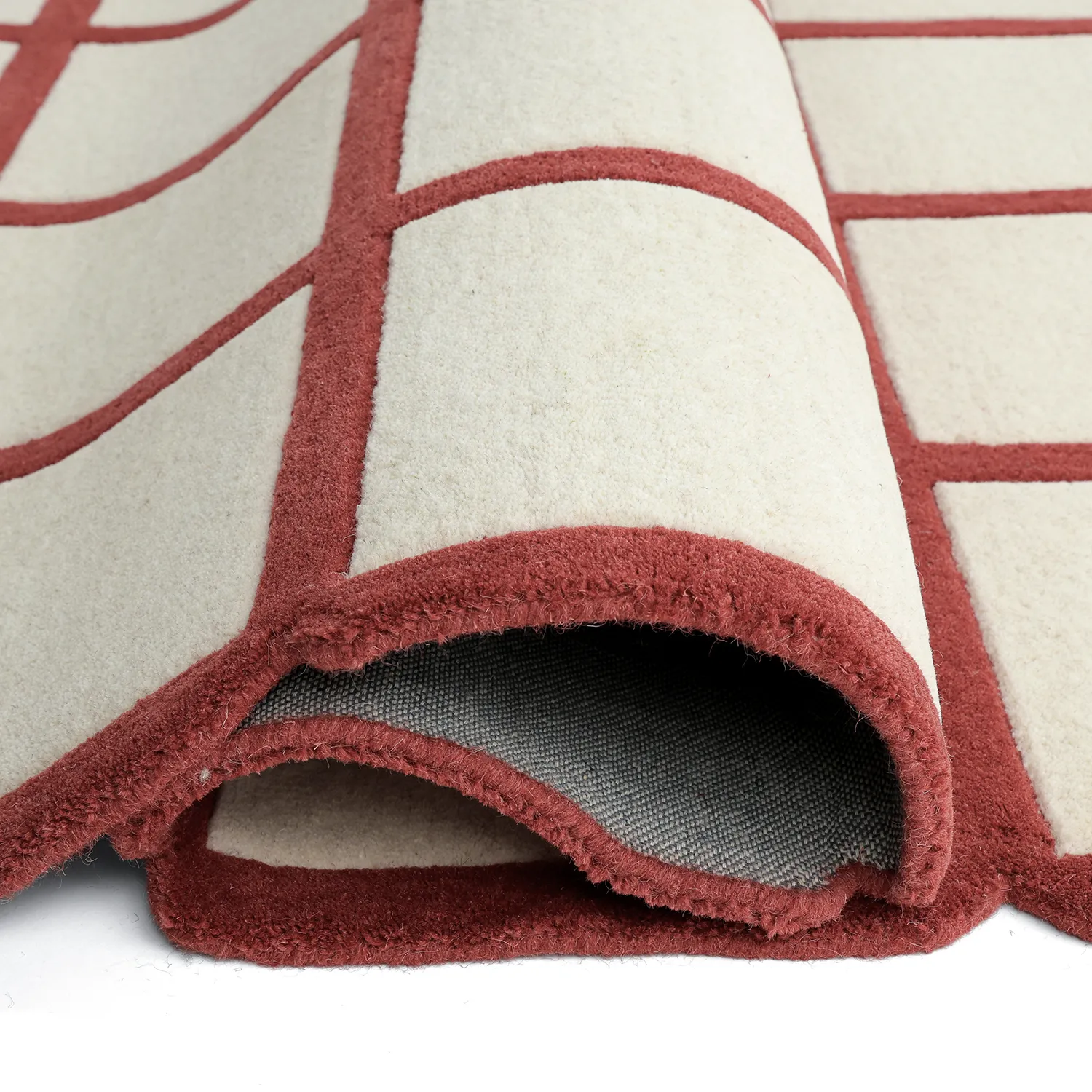 Tapete de lã - Syl Hand Tufted Wool Premium (vermelho/branco)