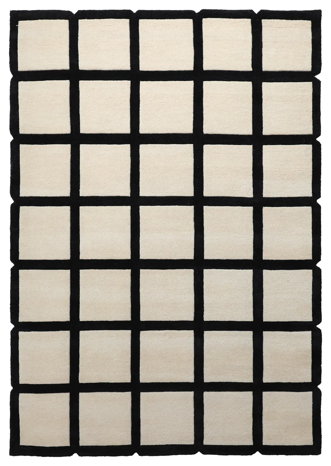 Tapete de lã - Syl Hand Tufted Wool Premium (preto/branco)