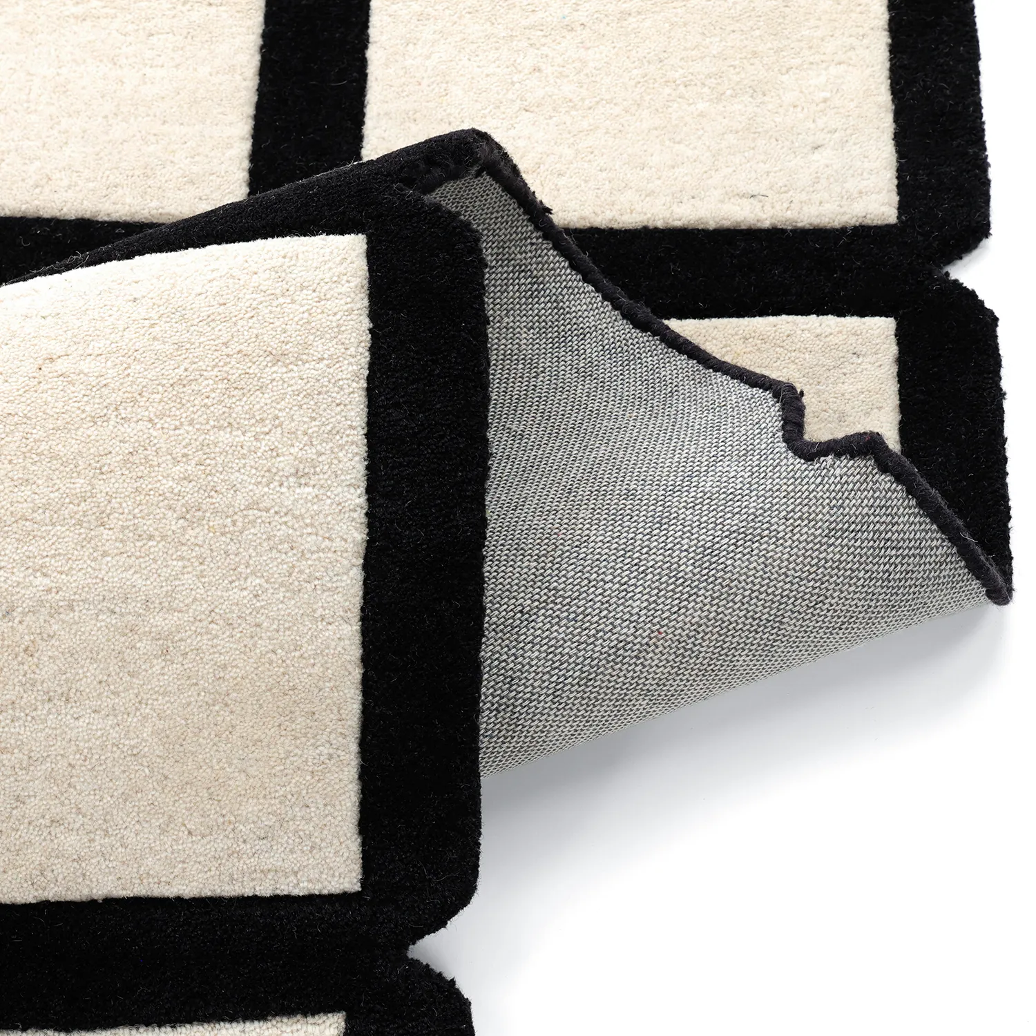 Tapete de lã - Syl Hand Tufted Wool Premium (preto/branco)