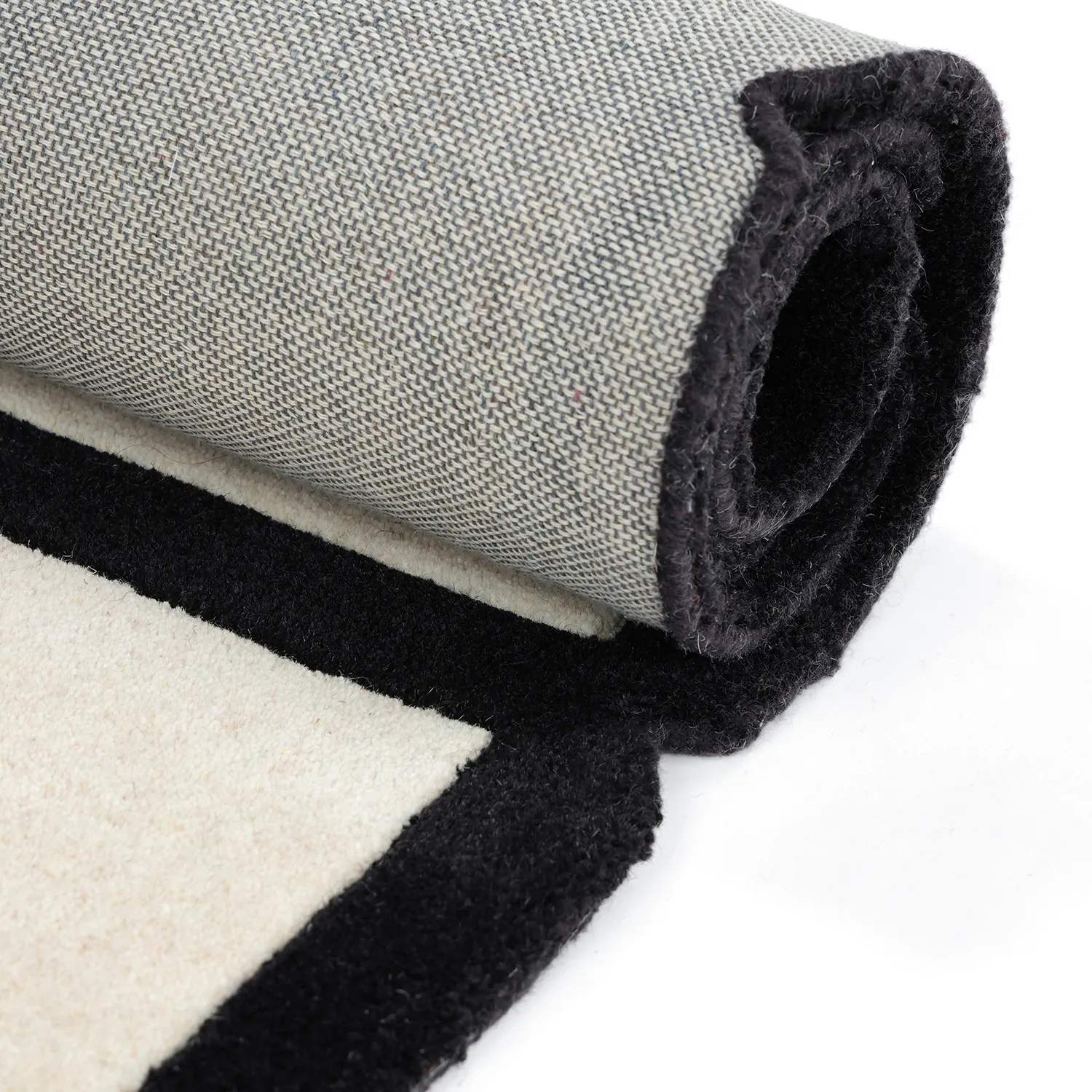 Tapete de lã - Syl Hand Tufted Wool Premium (preto/branco)