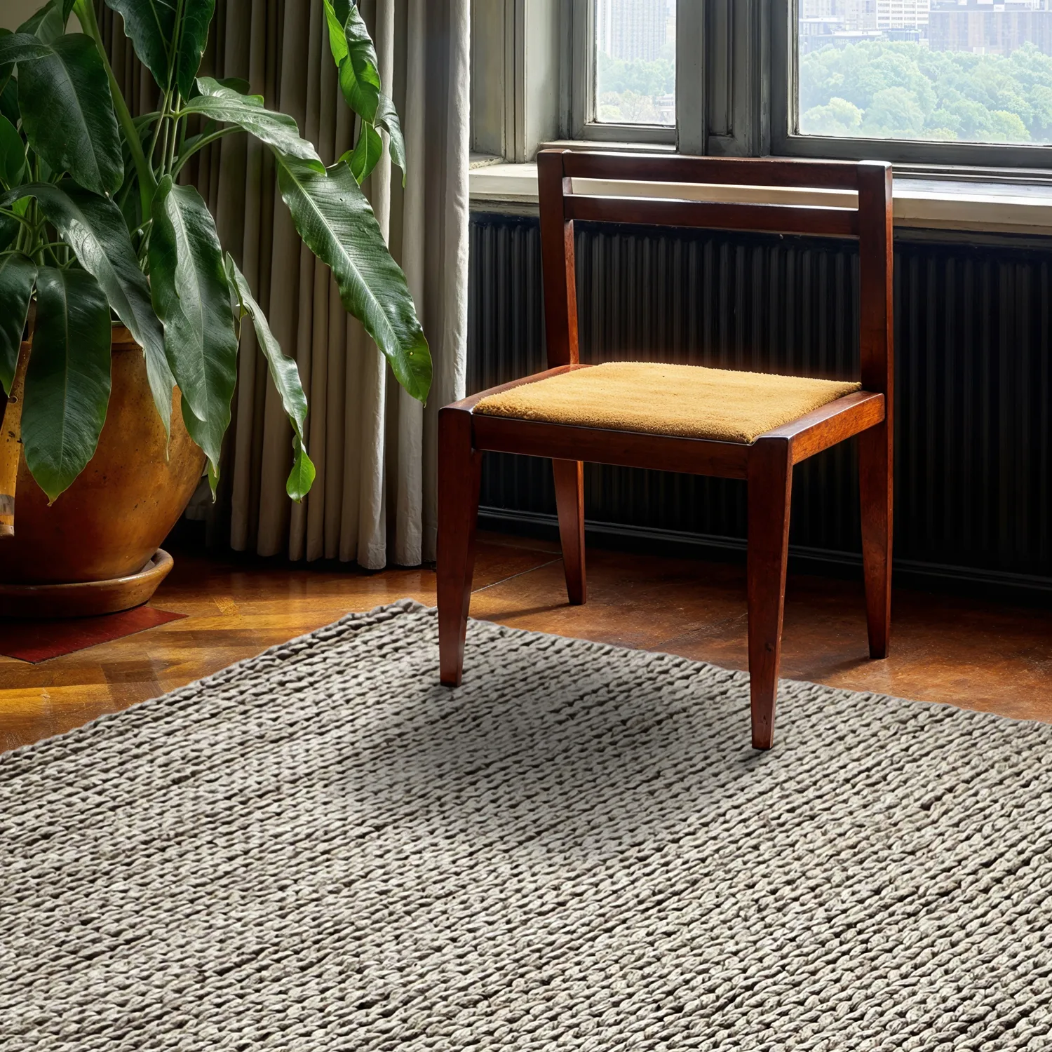 Tapete de lã - Talvia Braided Wool (cinza)