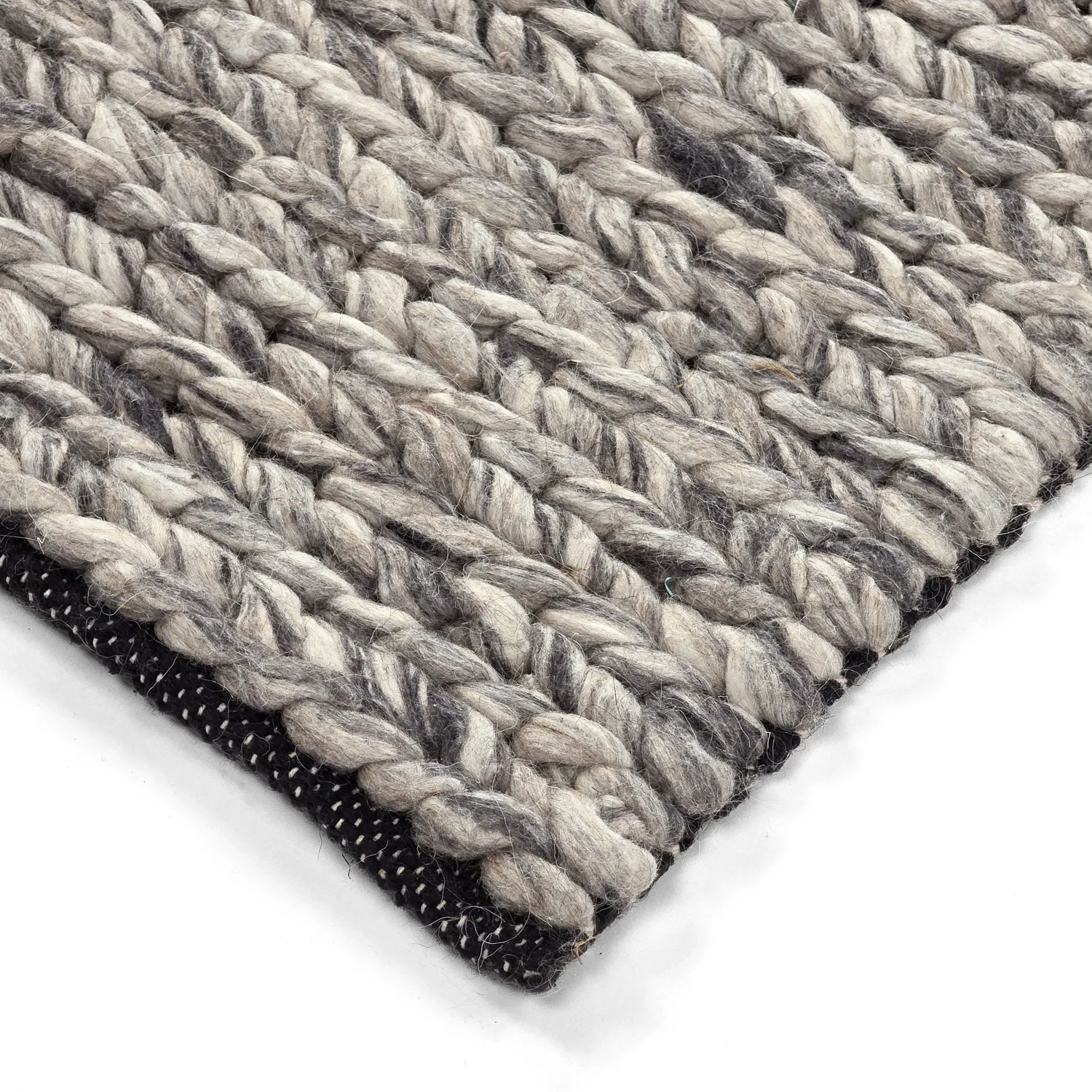 Tapete de lã - Talvia Braided Wool (cinza escuro)