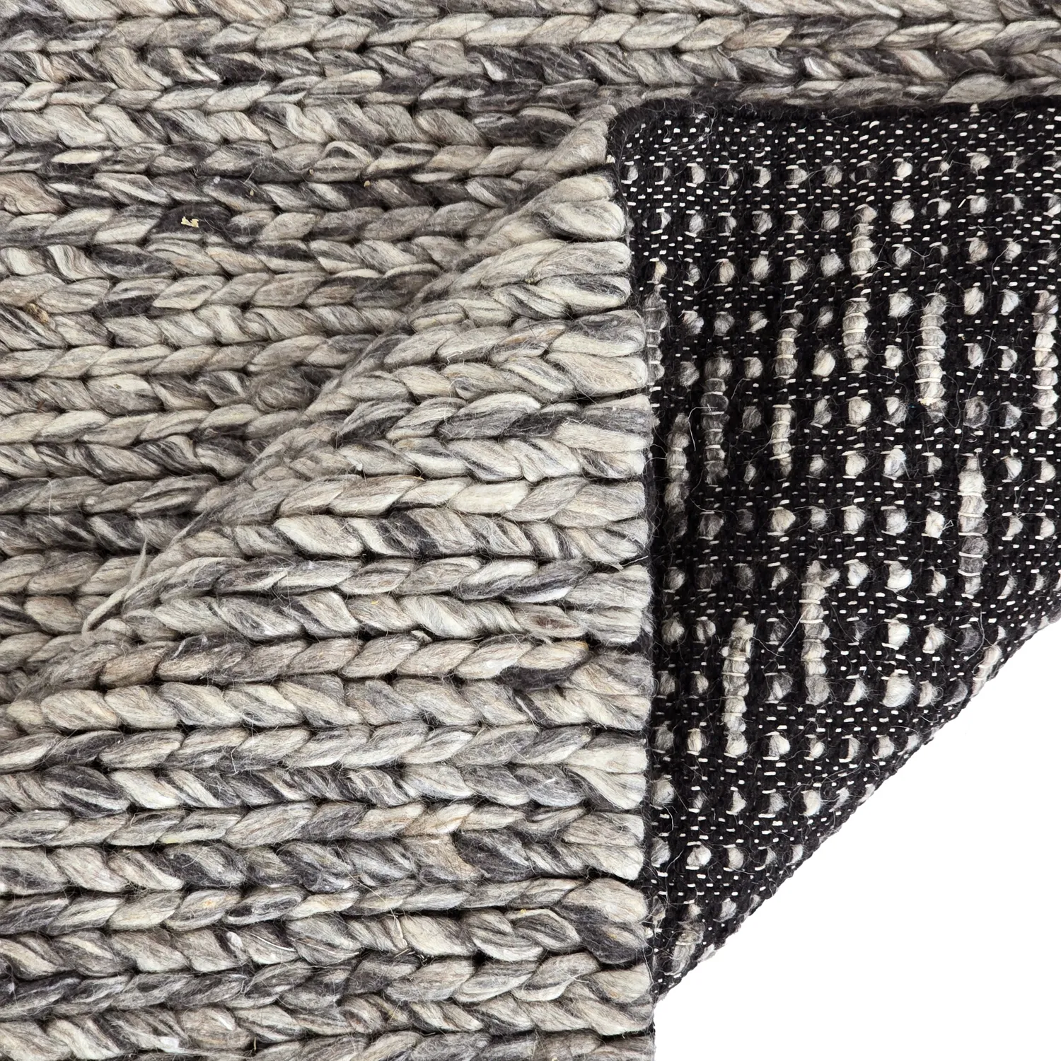 Tapete de lã - Talvia Braided Wool (cinza escuro)