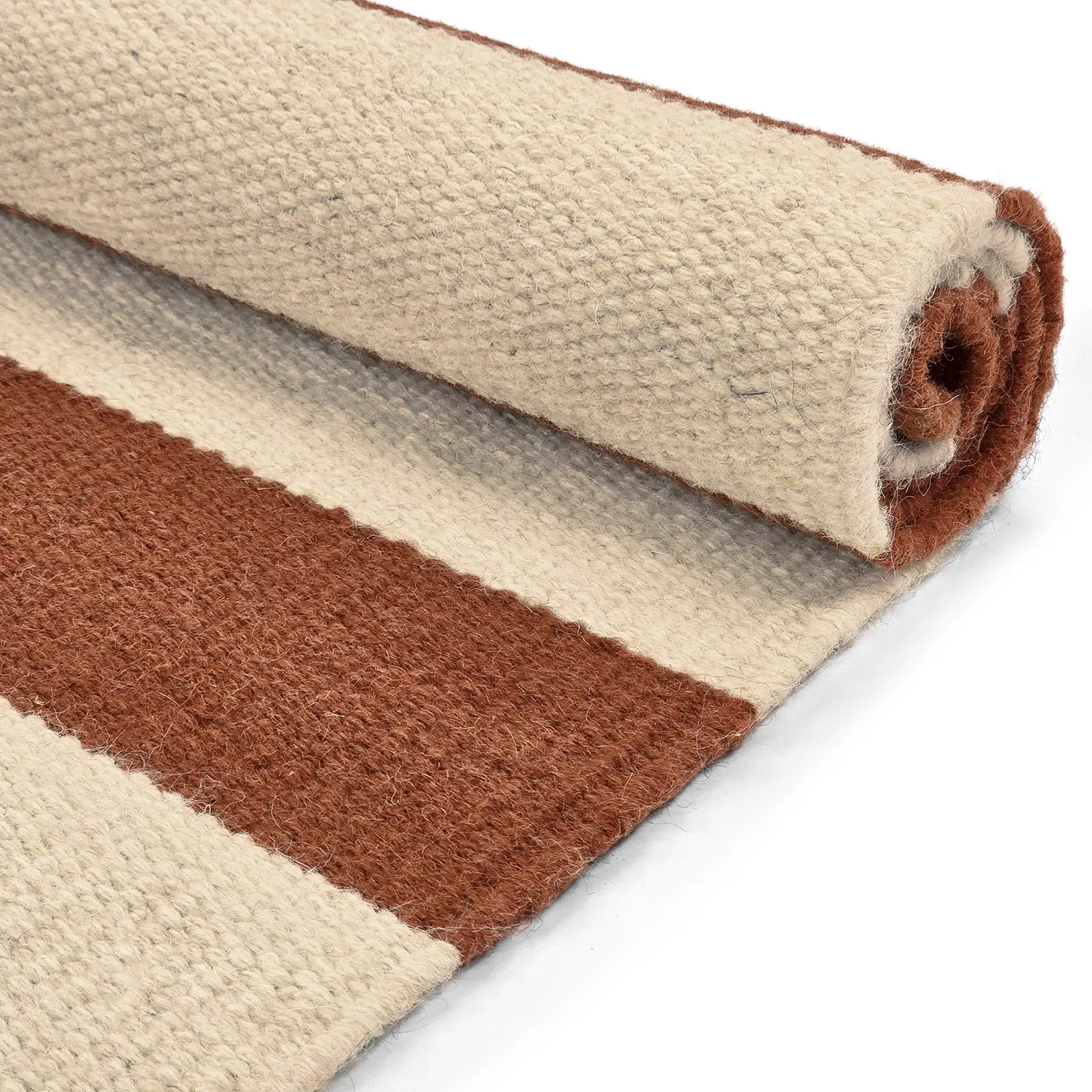 Tapete de lã - Torquay (canela/branco)