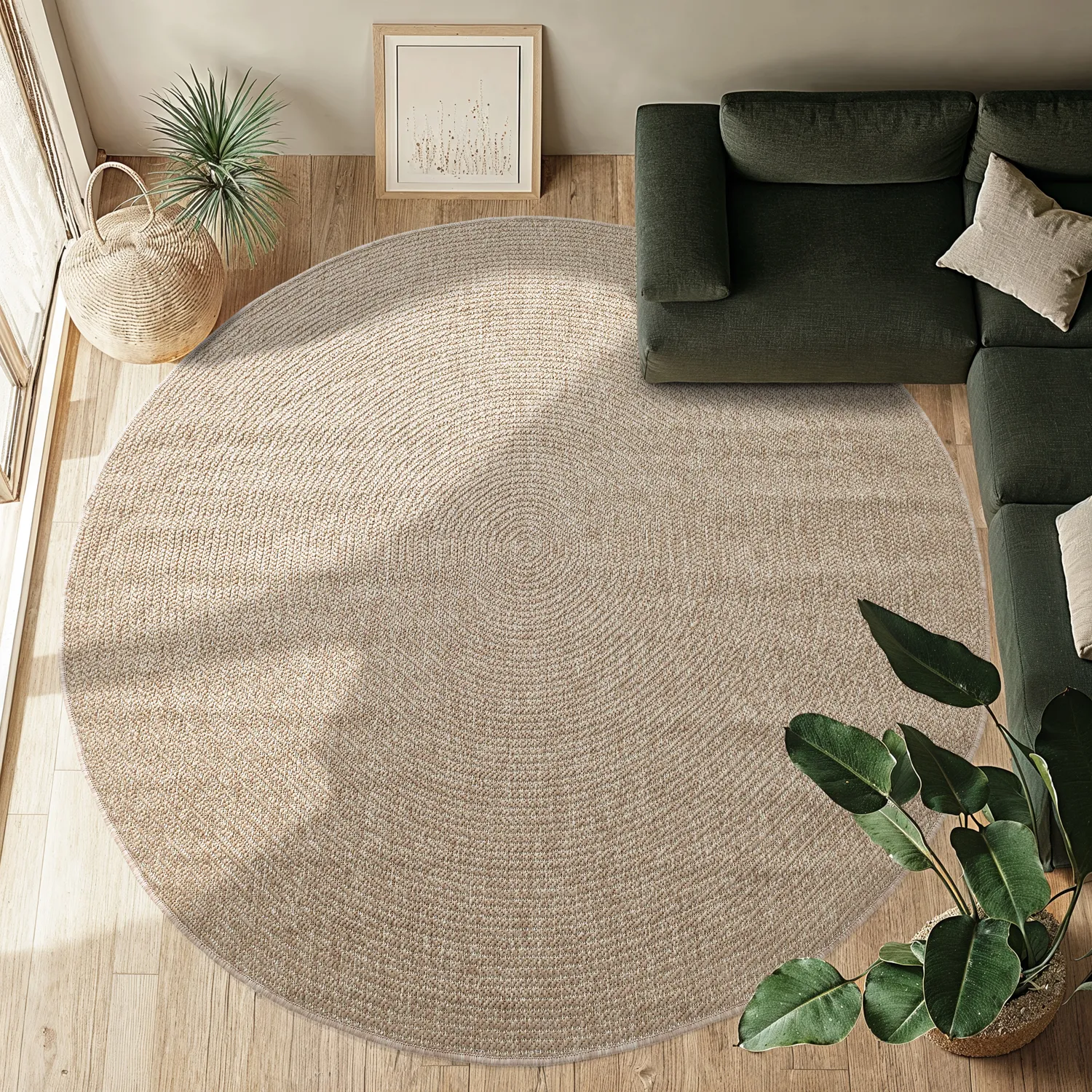 Tapete redondo - Indoor/Outdoor Arlo (bege)