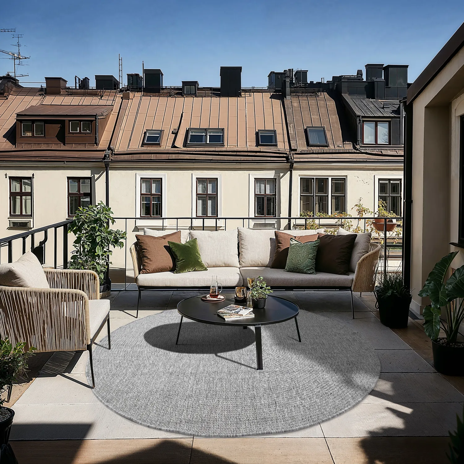 Tapete redondo - Indoor/Outdoor Arlo (cinza)