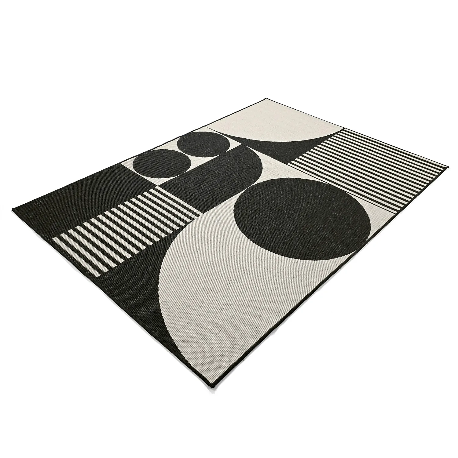 Tapete para interior e exterior - Aurora (preto/branco)