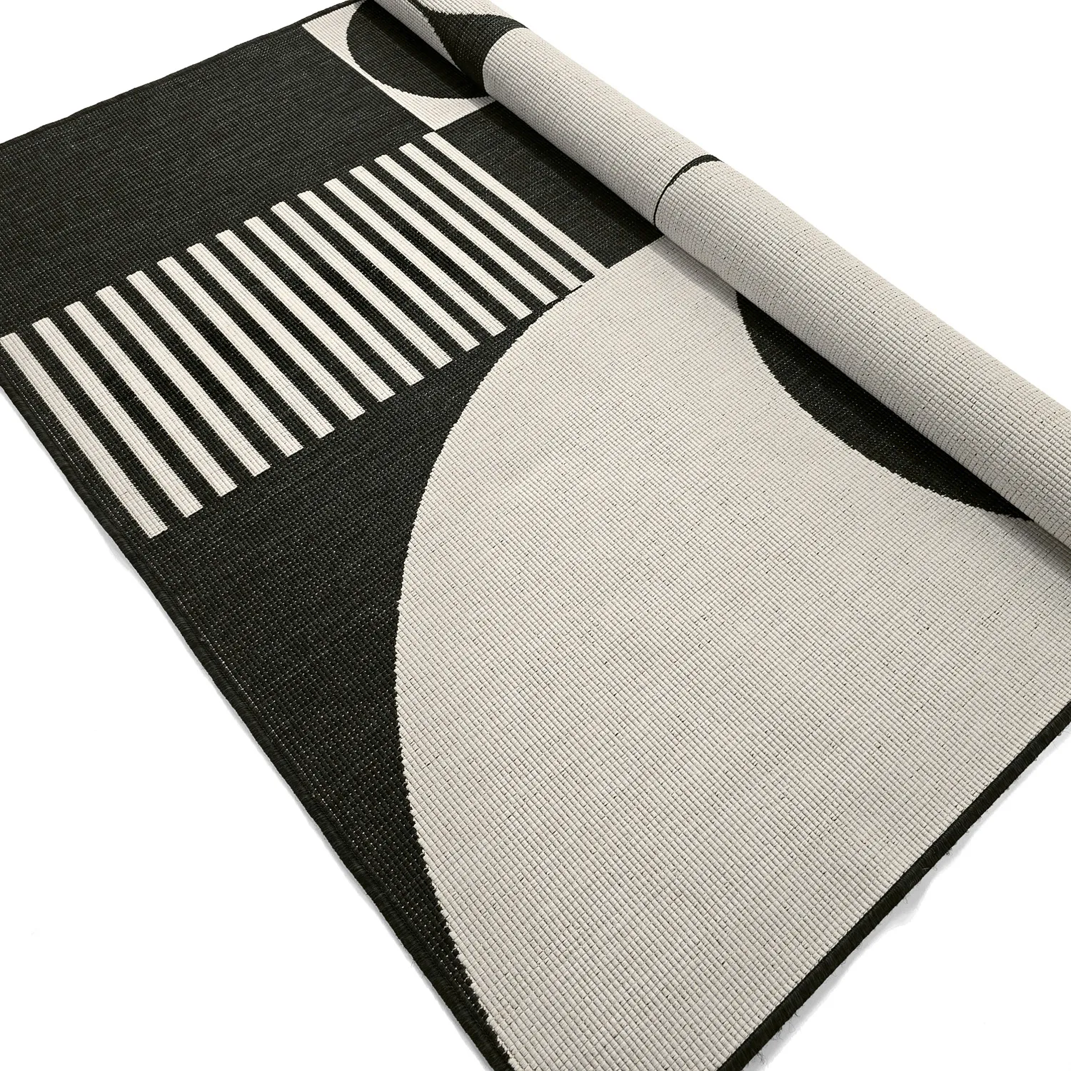 Tapete para interior e exterior - Aurora (preto/branco)