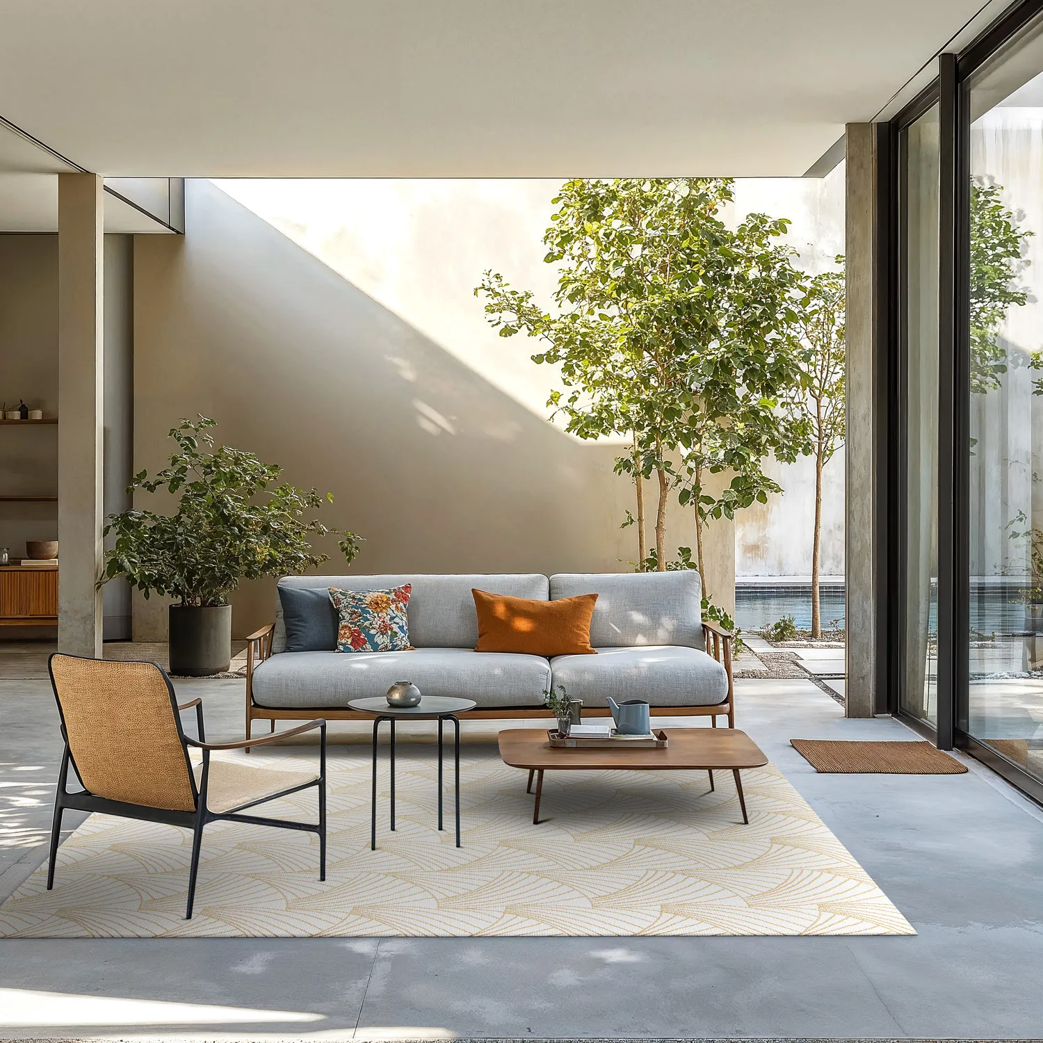 Tapete para interior e exterior - Beau (amarelo)