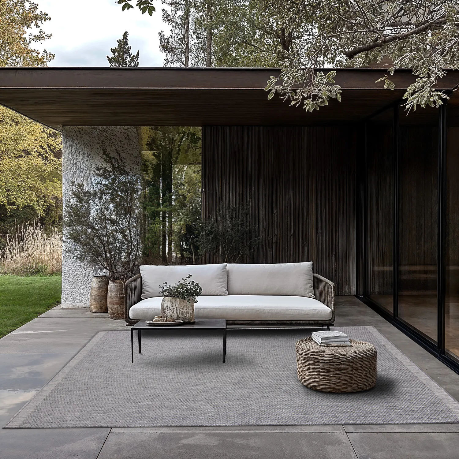 Tapete para interior e exterior - Bennett (cinza)