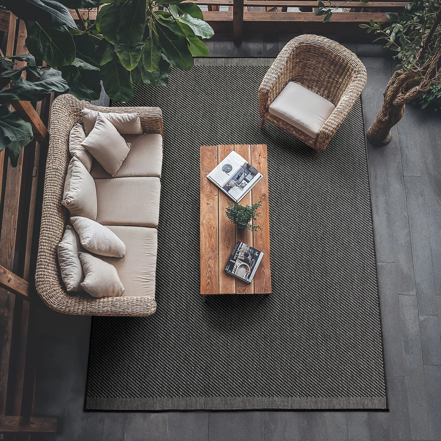 Tapete para interior e exterior - Bennett (preto)