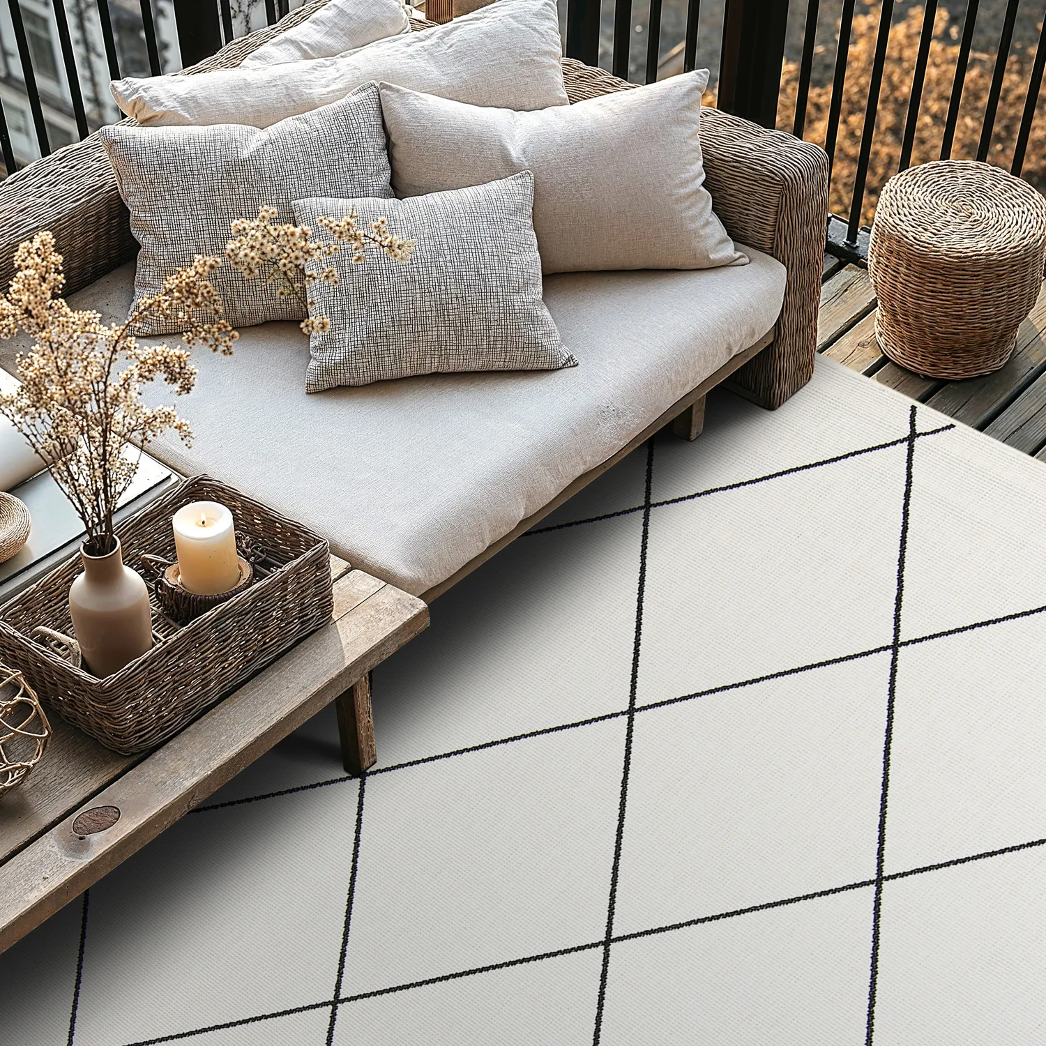 Tapete para interior e exterior - Bodhi (preto)