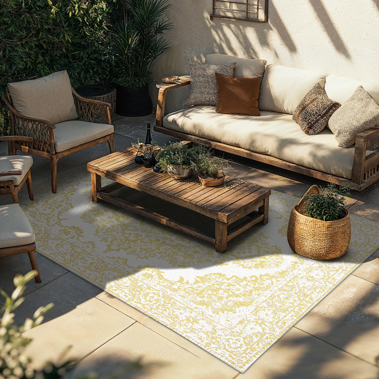 Tapete para interior e exterior - Boyd (amarelo)