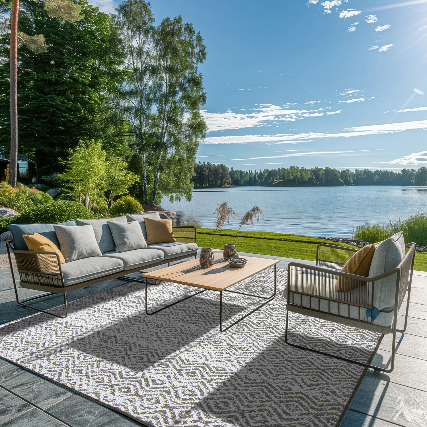 Tapete para interior e exterior - Harstad (marrom)