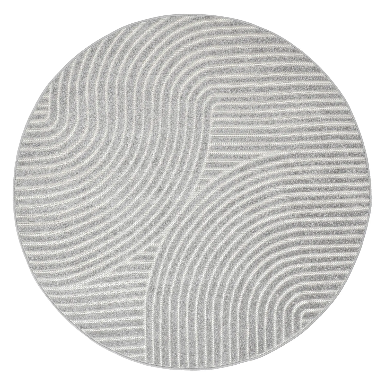 Tapete redondo - Indoor/Outdoor Devon (cinza)