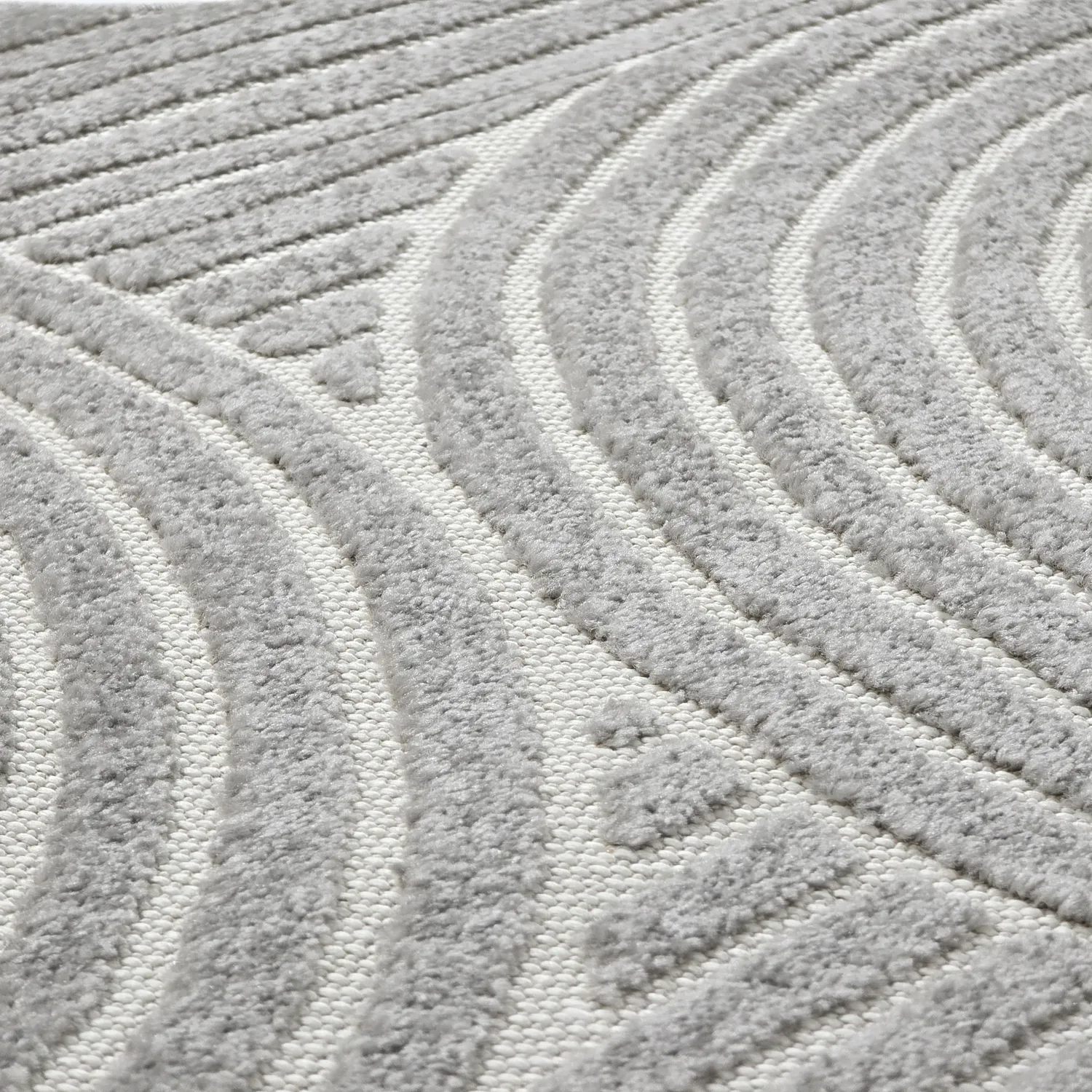 Tapete redondo - Indoor/Outdoor Devon (cinza)