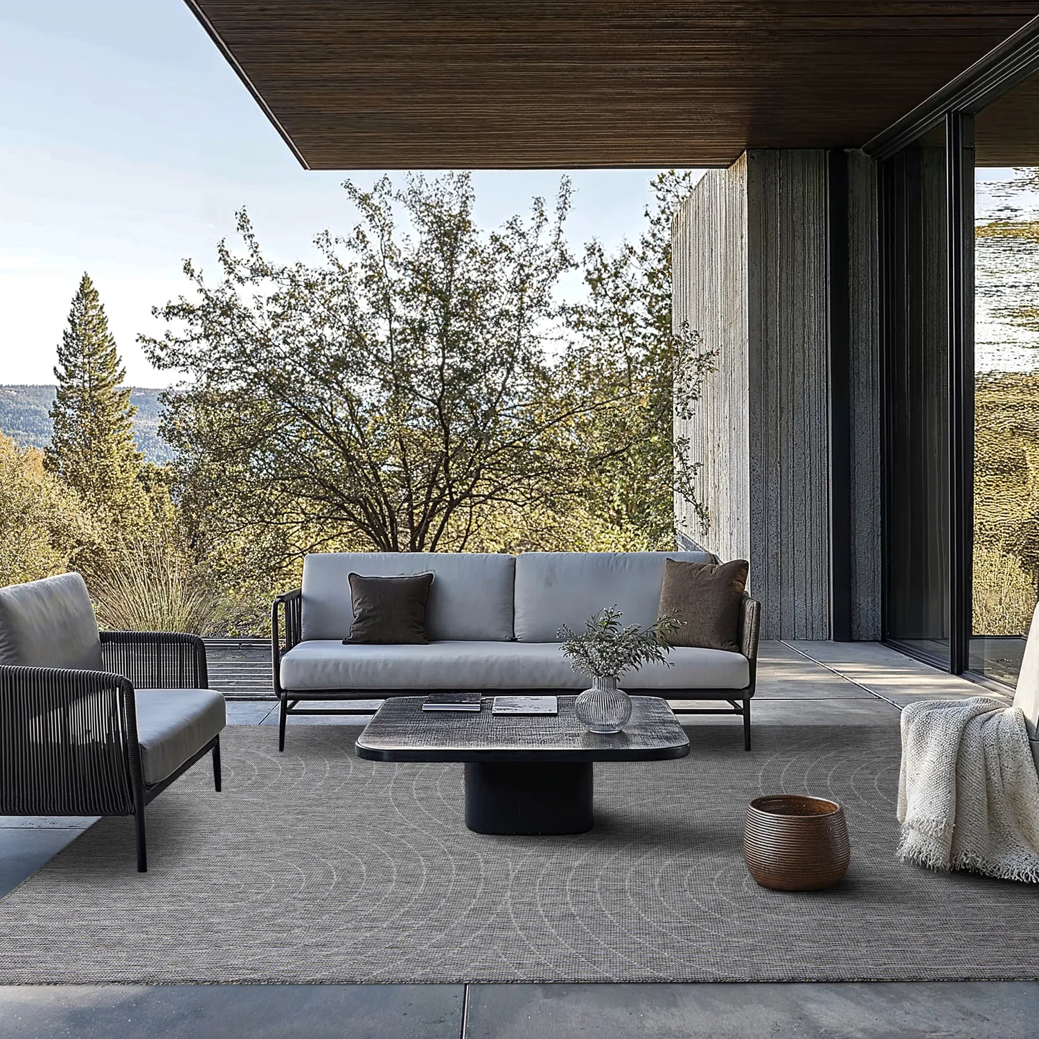 Tapete para interior e exterior - Hayden (cinza)