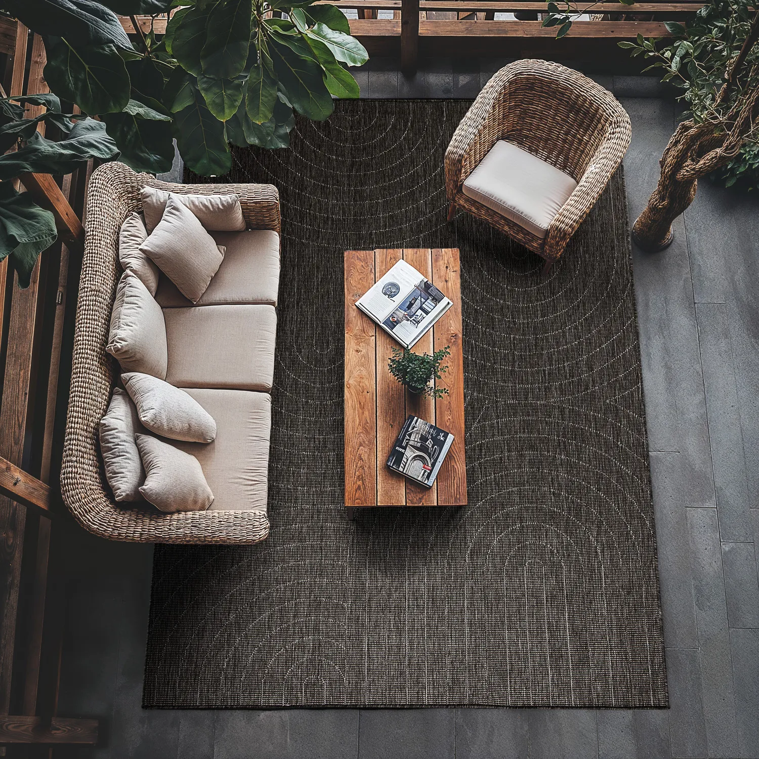 Tapete para interior e exterior - Hayden (preto)