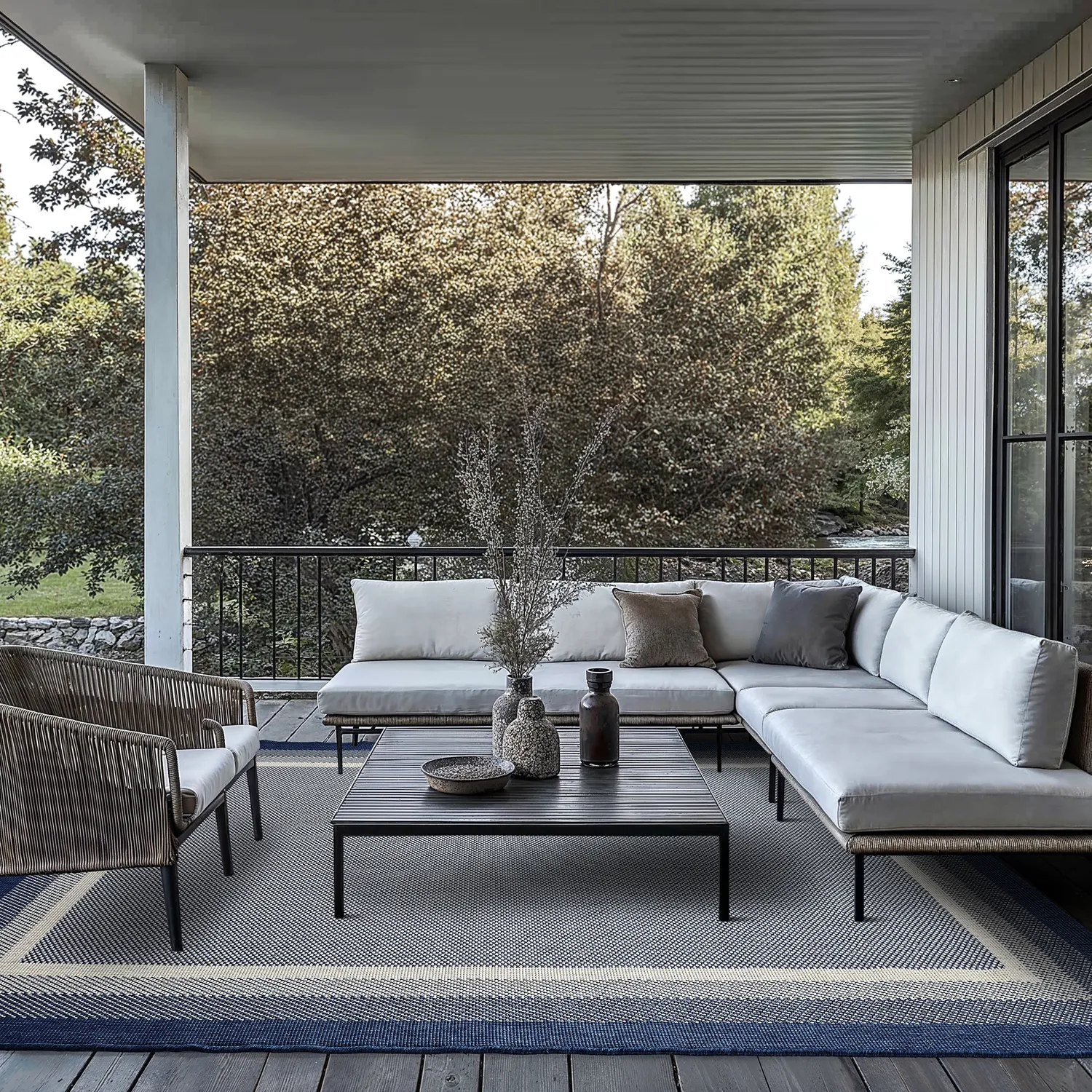 Tapete para interior e exterior - Mason (azul)