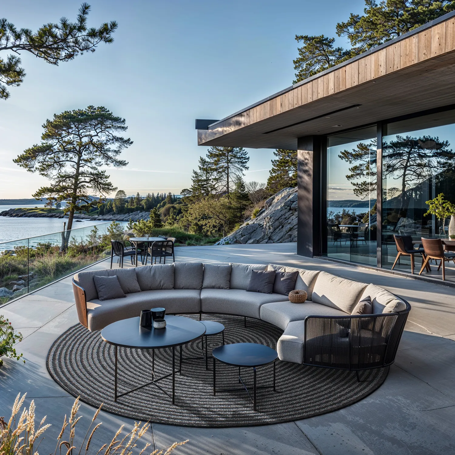 Tapete redondo - Ferragudo (antracite)