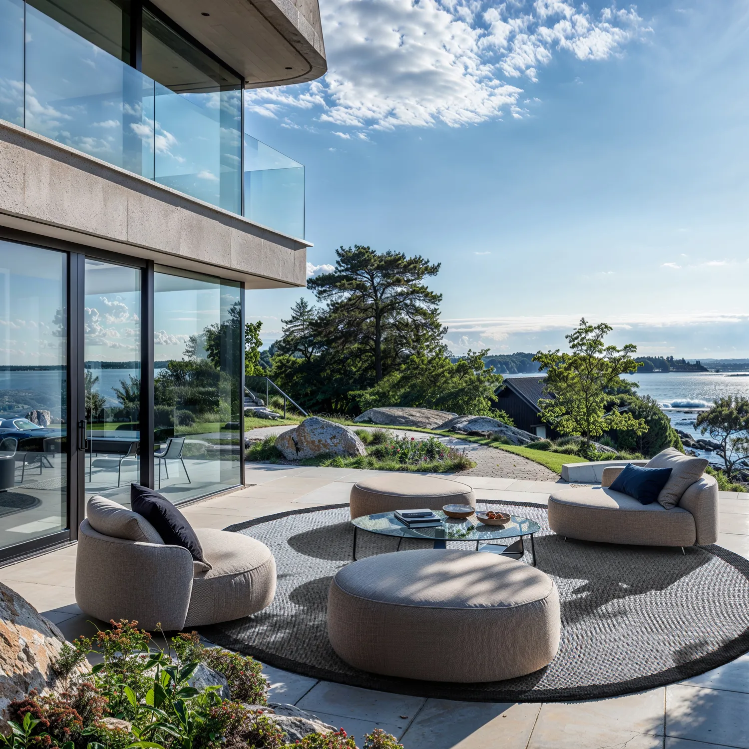 Tapete redondo - Sortelha (preto)